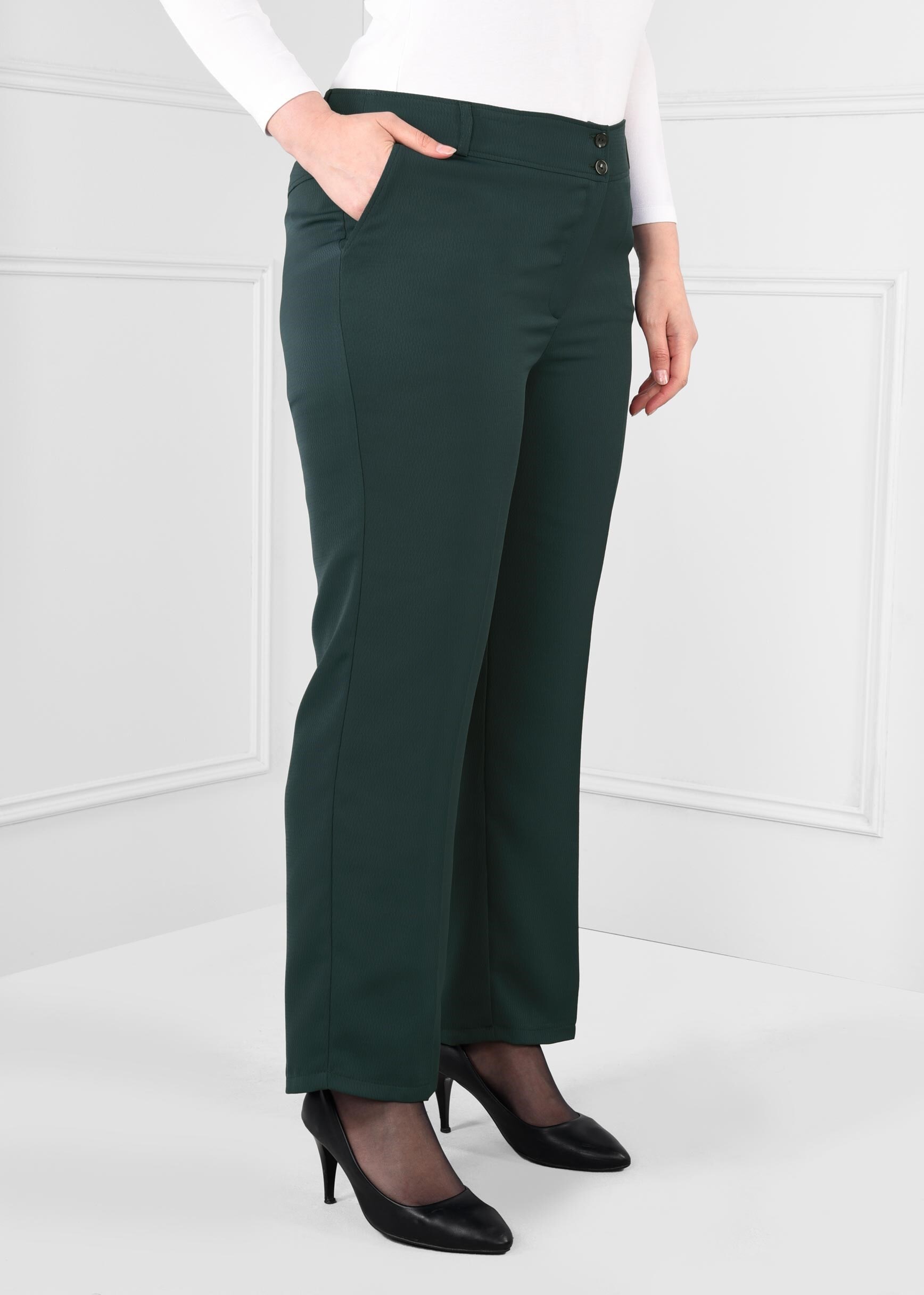 Tesettür giyim YEŞİL 7157 BAKLAVA PANTOLON 42/52 TEK44