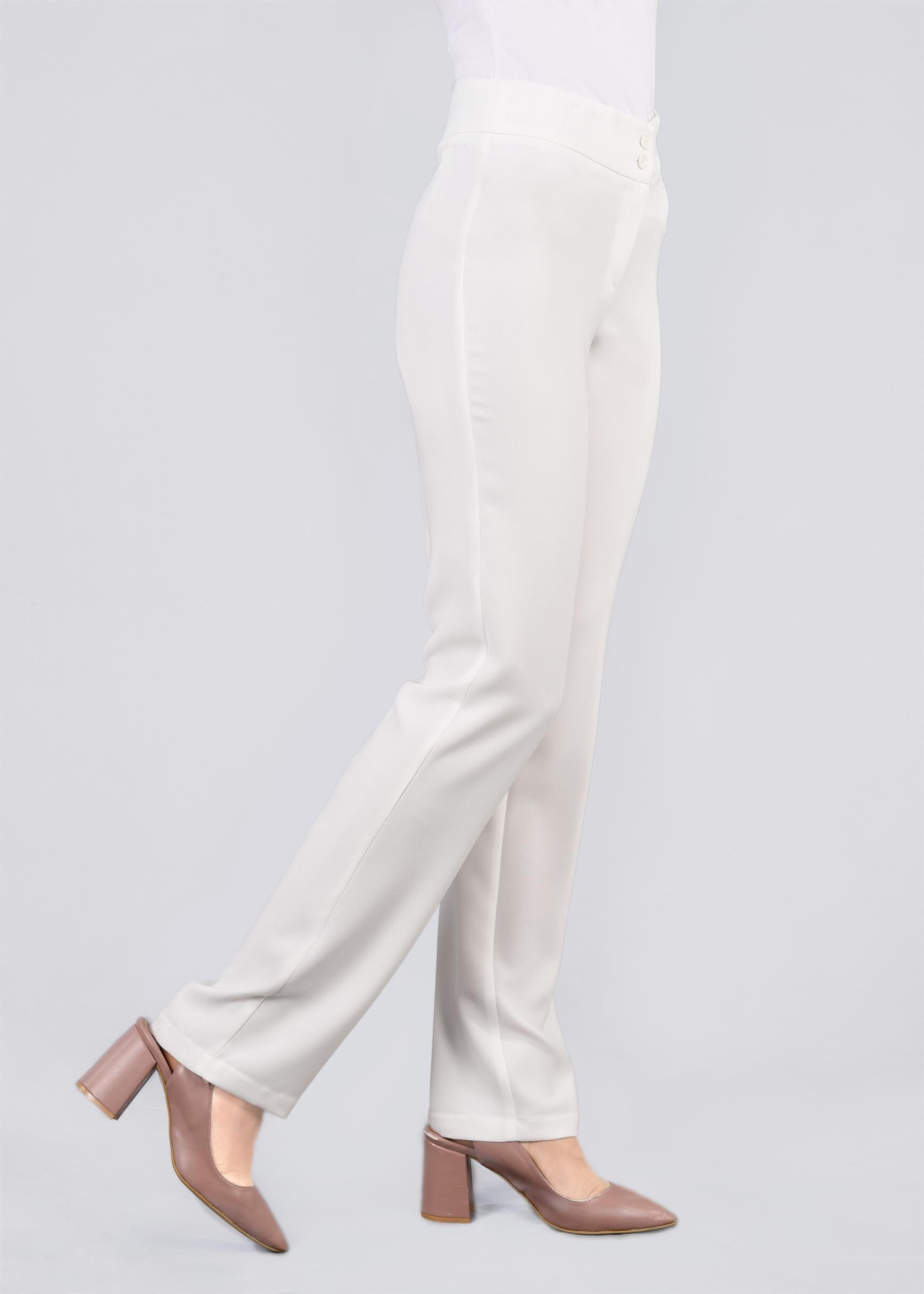 Tesettür giyim BEYAZ 7168 DURU PANTOLON 38/44 TEK40