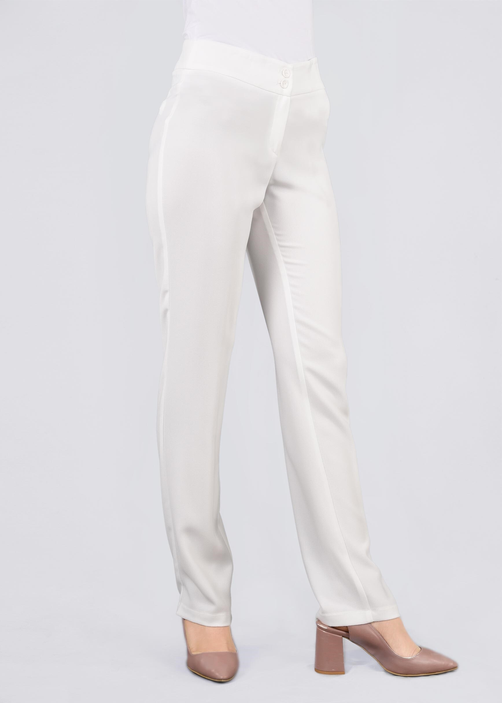 Tesettür giyim BEYAZ 7168 DURU PANTOLON 38/44 TEK40