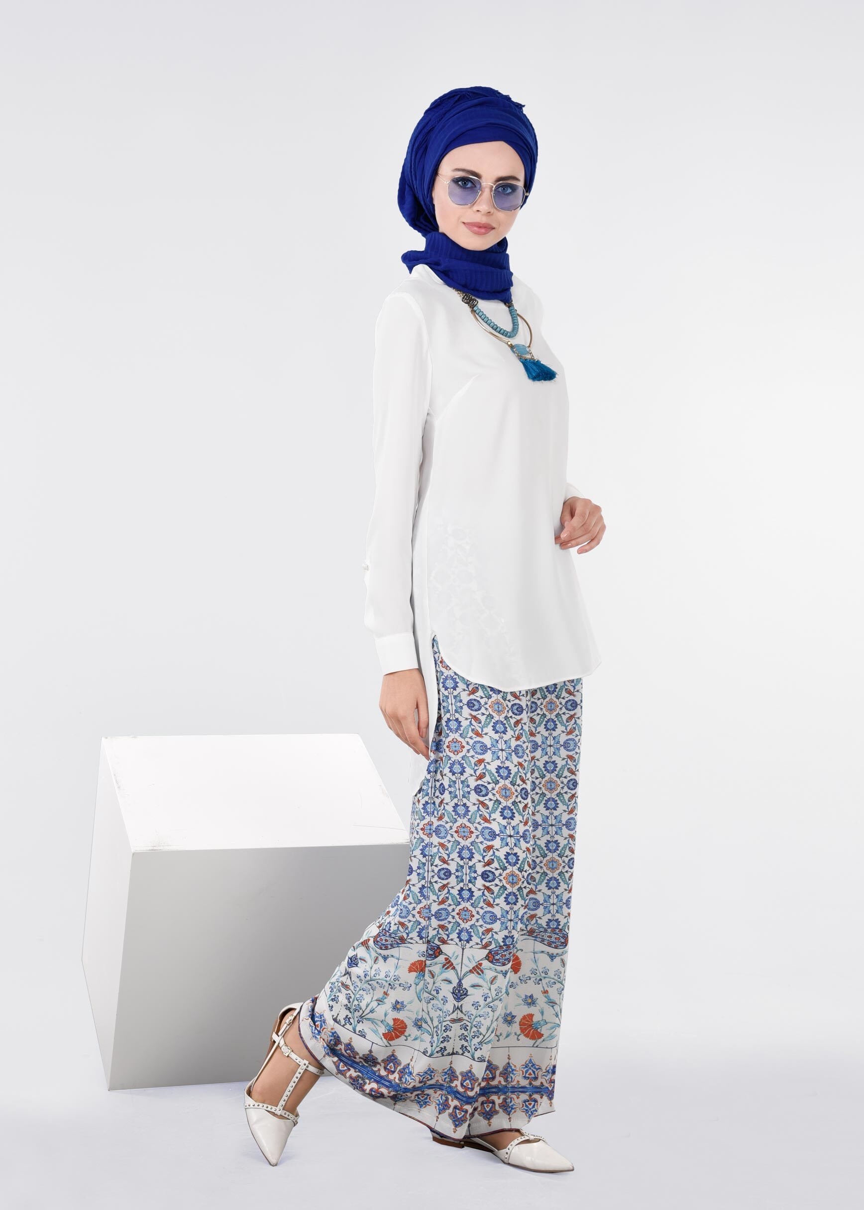 Tesettür giyim TURUNCU 7177 BURBLE 7953 PANTOLON 40/48 TEK38