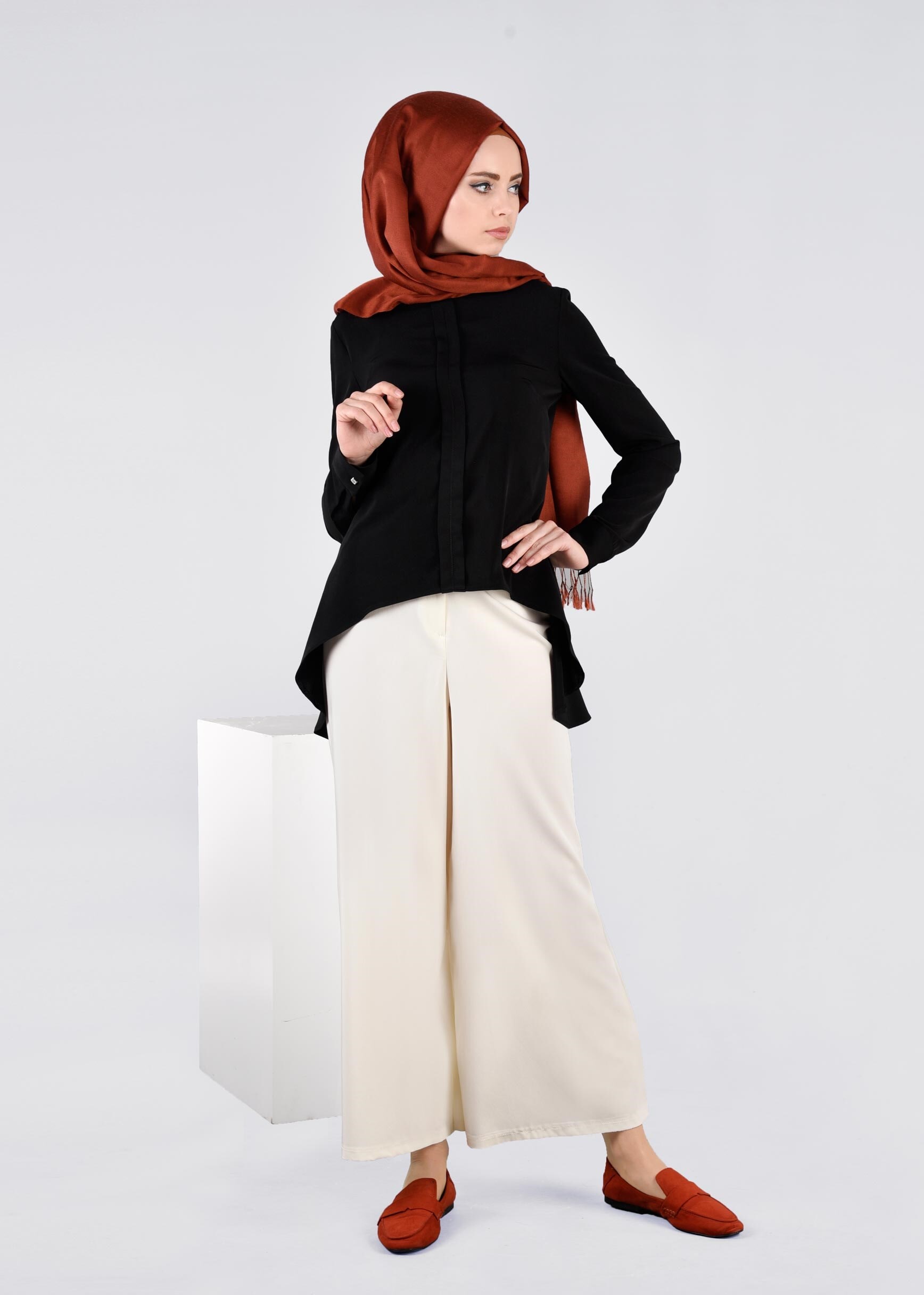 Tesettür giyim BEYAZ 7183 NEW NİCE PANTOLON 38/44 TEK40