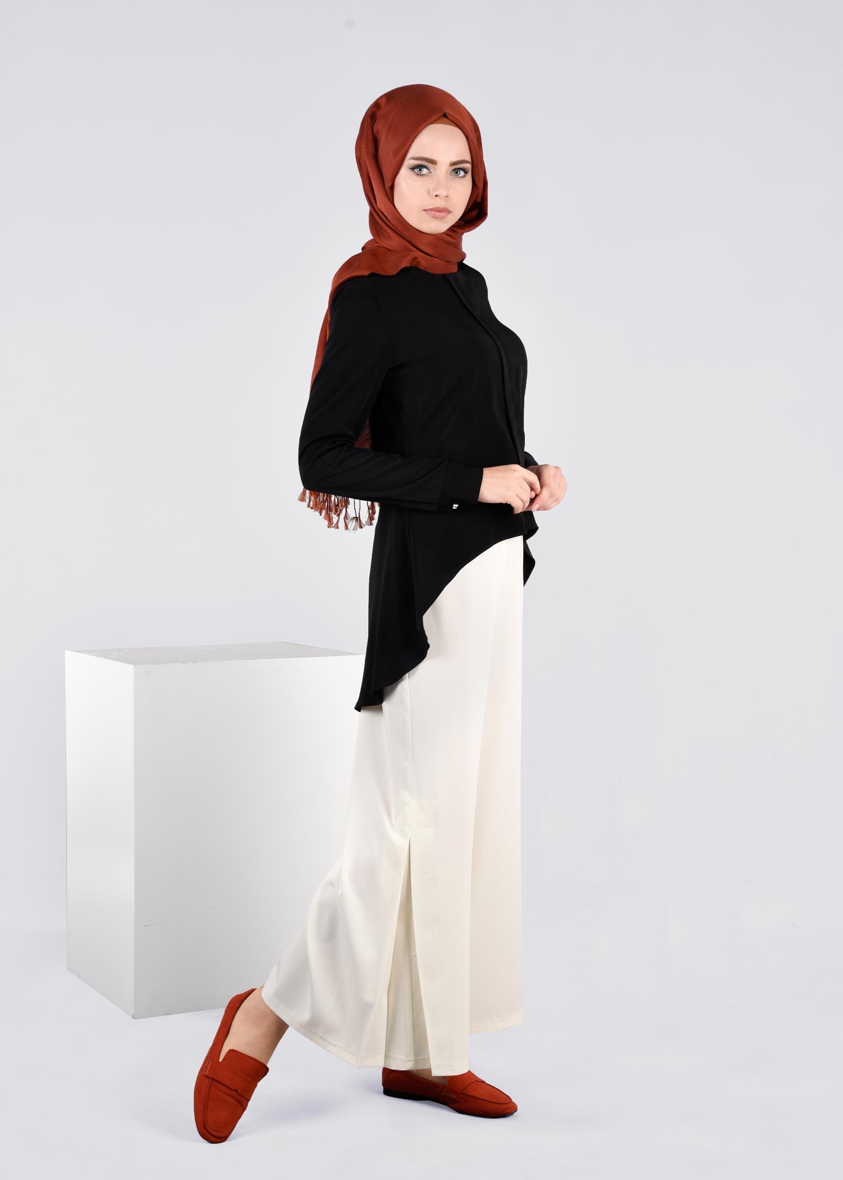 Tesettür giyim BEYAZ 7183 NEW NİCE PANTOLON 38/44 TEK40