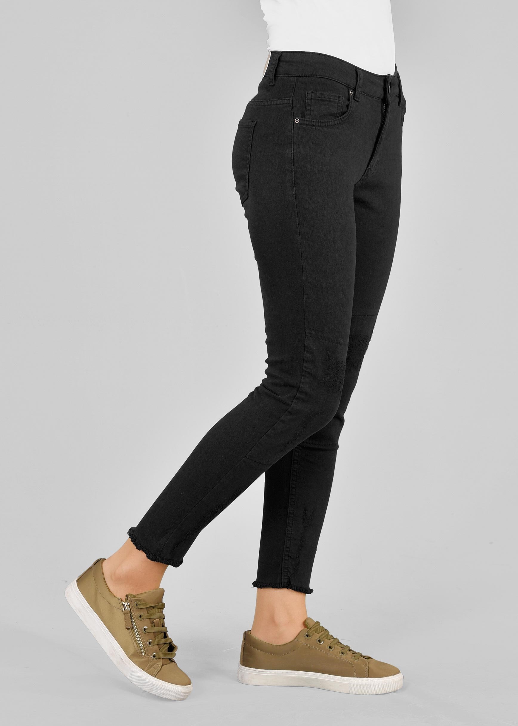 Tesettür giyim SİYAH 7186 REMİX DENİM PANTOLON 36/44