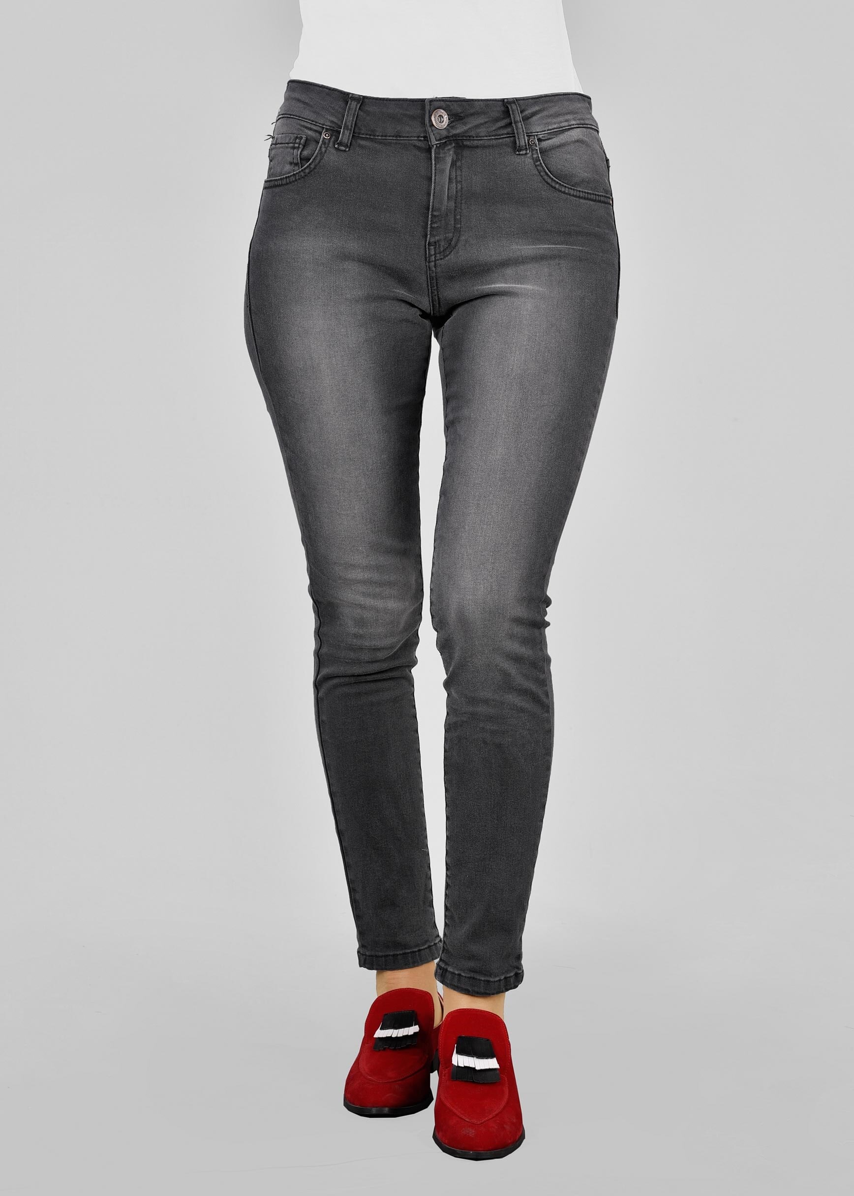 Tesettür giyim GRİ 7193 CORPA DENİM PANTOLON 38/46