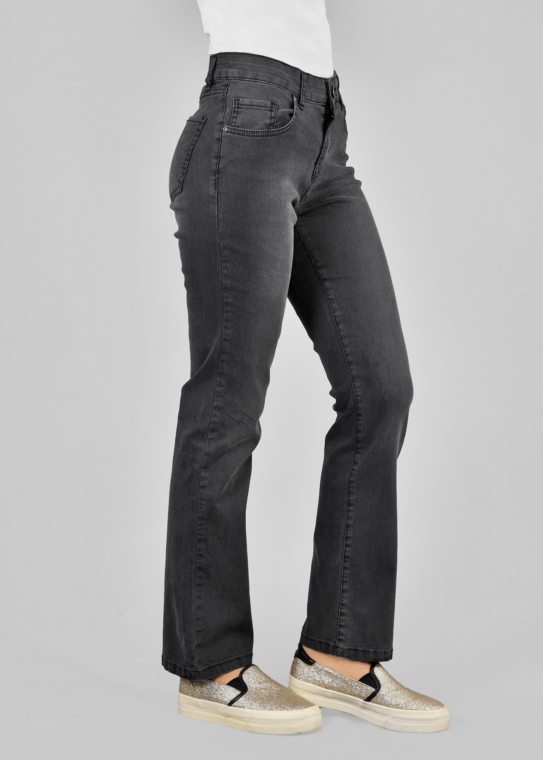 Tesettür giyim GRİ 7195 YOULA DENİM PANTOLON 40/50 TEK42