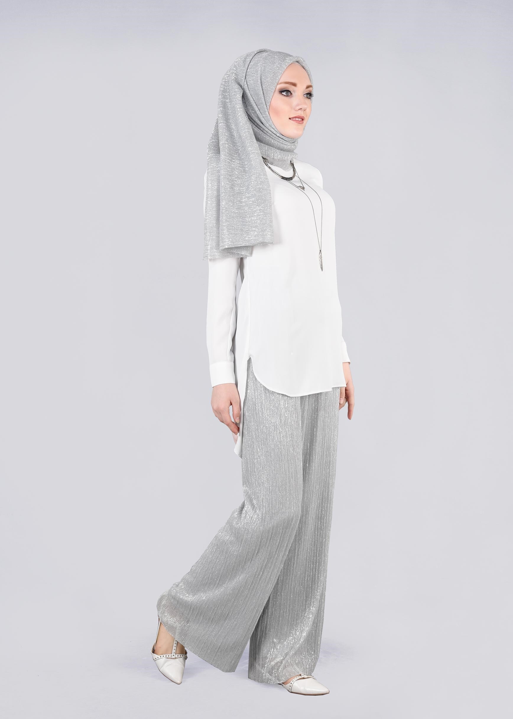 Tesettür giyim GÜMÜŞ 7205 NEW CHRİSTİNE PANTOLON 38/46