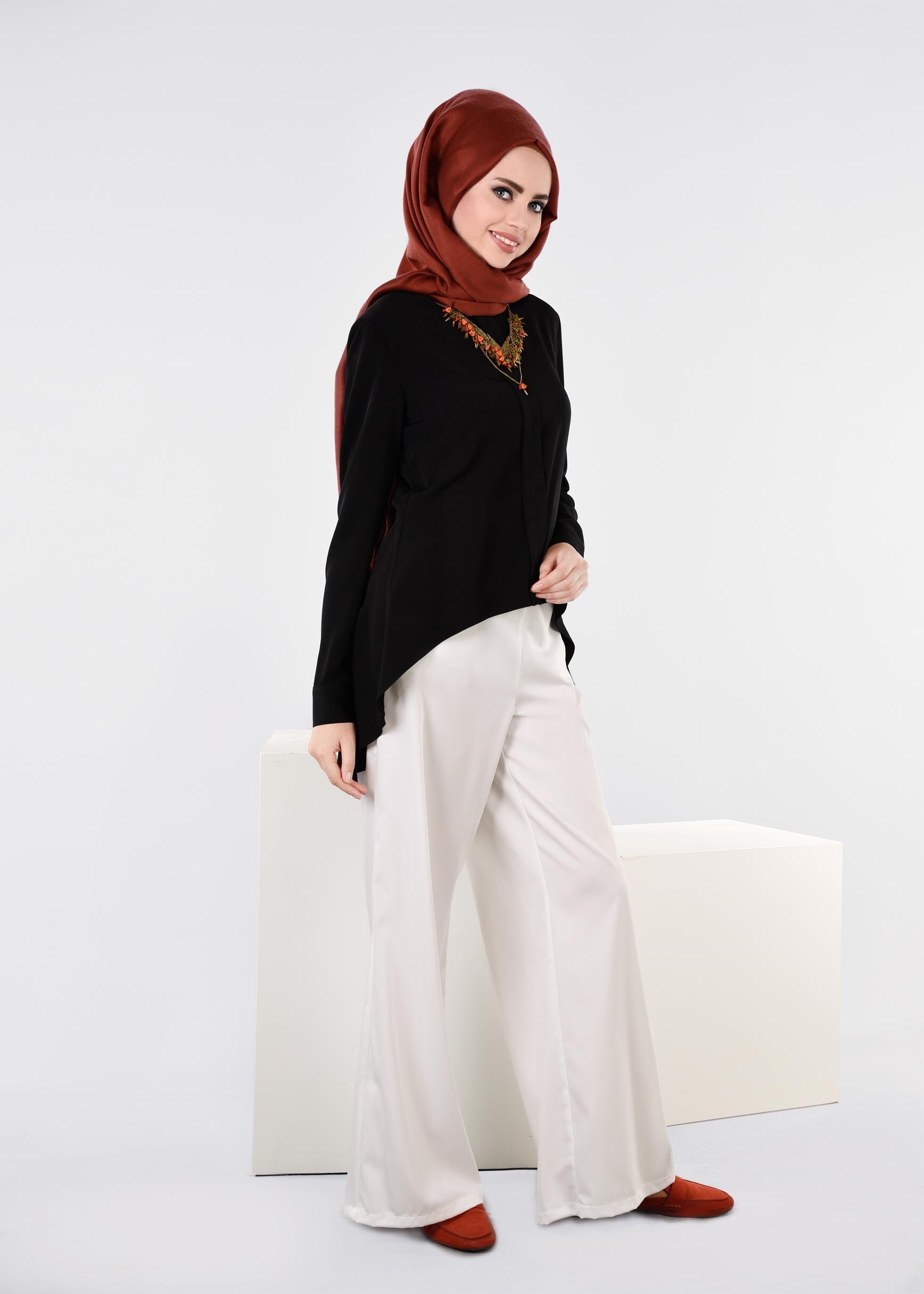 Tesettür giyim BEYAZ 7207 NEW ARTEMİS PANTOLON 38/46 TEK40