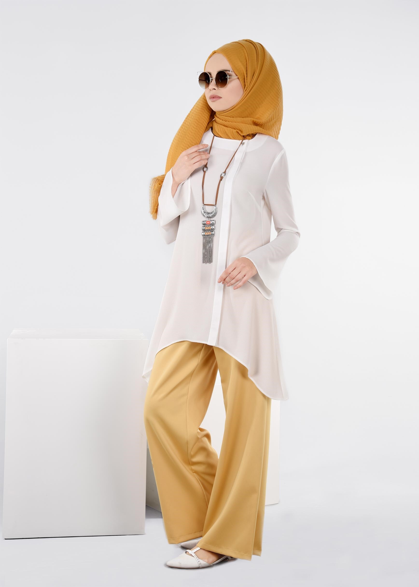 Tesettür giyim SARI 7207 NEW ARTEMİS PANTOLON 38/46 TEK40