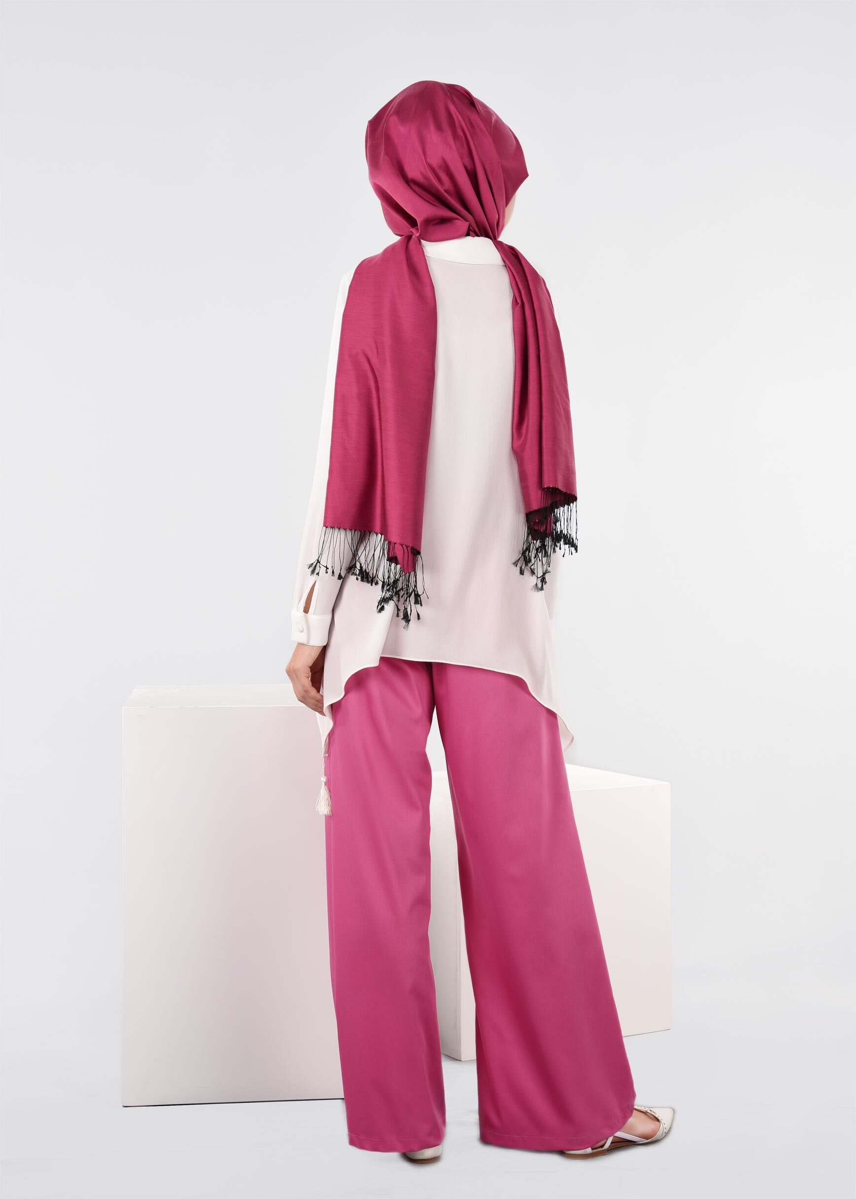 Tesettür giyim FUŞYA 7207 NEW ARTEMİS PANTOLON 38/46 TEK40