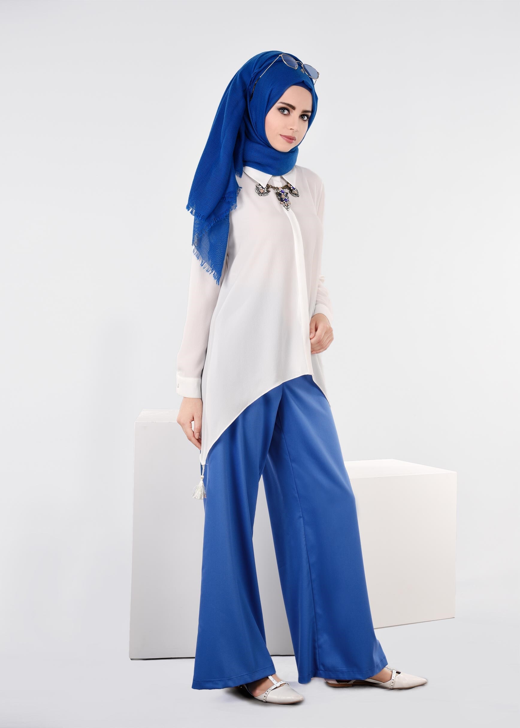 Tesettür giyim LACİVERT 7207 NEW ARTEMİS PANTOLON 38/46 TEK40