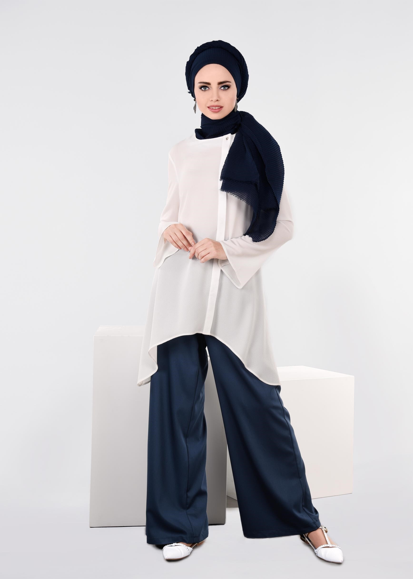 Tesettür giyim LACİVERT 7207 NEW ARTEMİS PANTOLON 38/46 TEK40