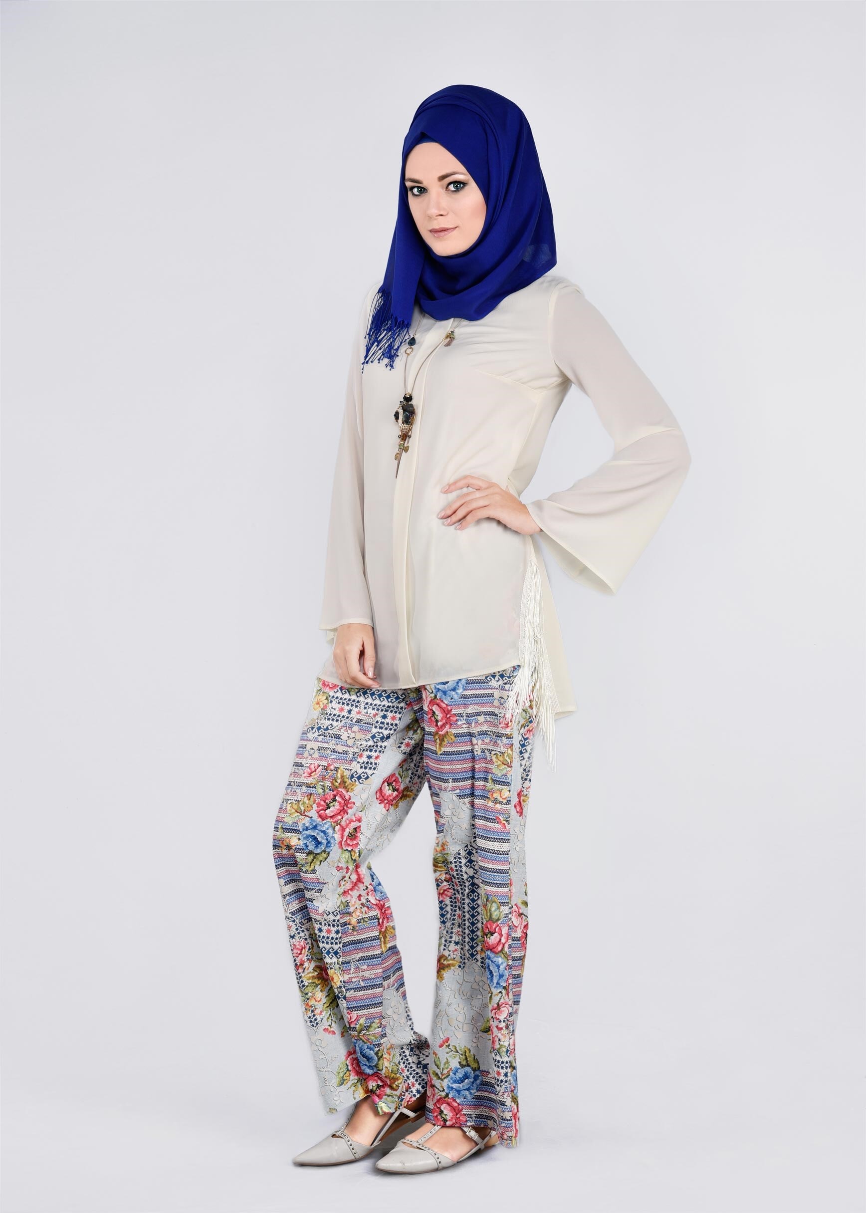 Tesettür giyim MAVİ 7209 SONYA 10406 PANTOLON 38/44 TEK36