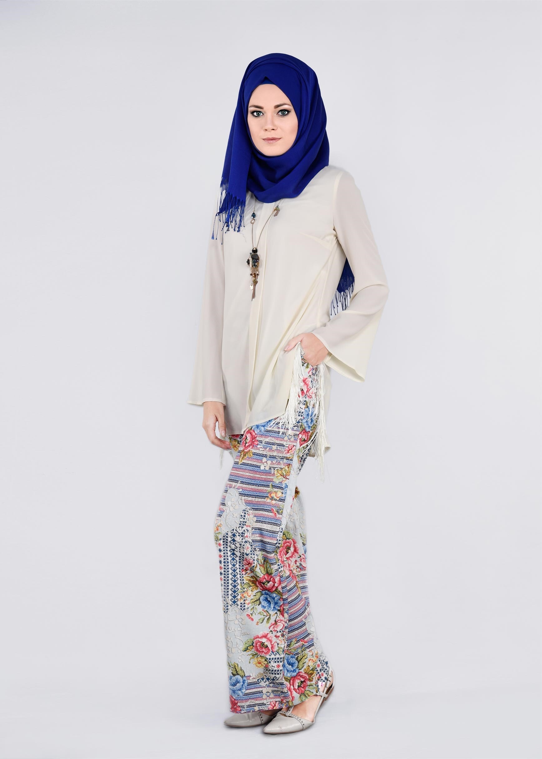 Tesettür giyim MAVİ 7209 SONYA 10406 PANTOLON 38/44 TEK36