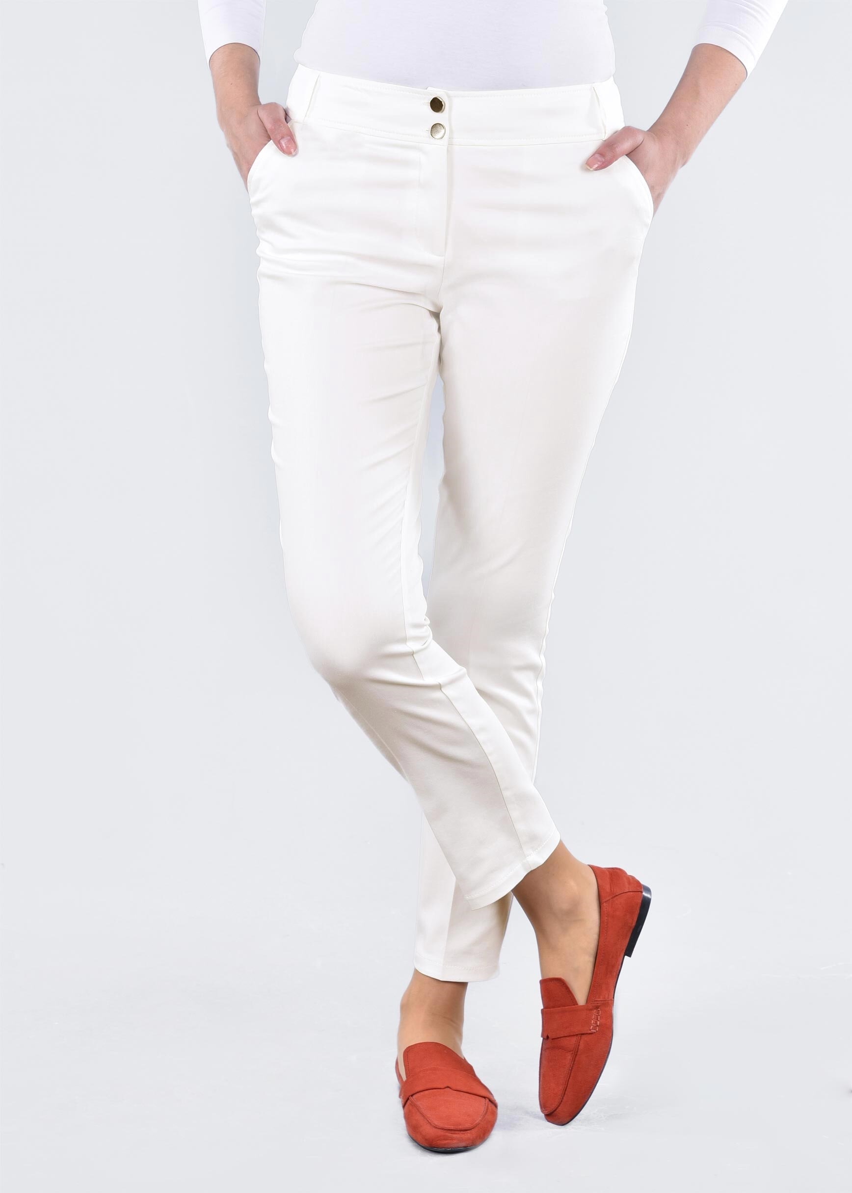 Tesettür giyim BEYAZ 7129-2 WEB 17374 PANTOLON 38/46 TEK36