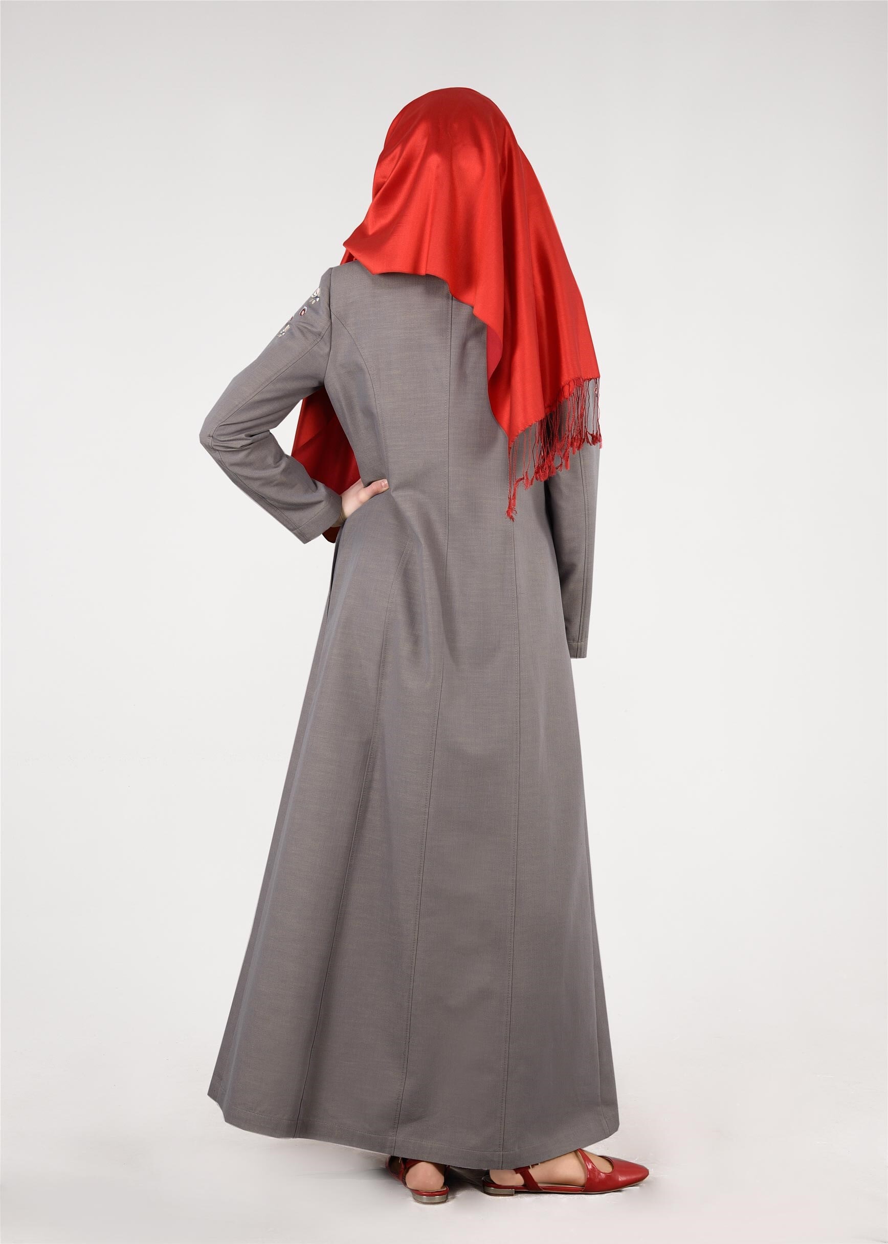 Tesettür giyim BEJ 1117 17631 Tesettür Pardesü 40/48 TEK38