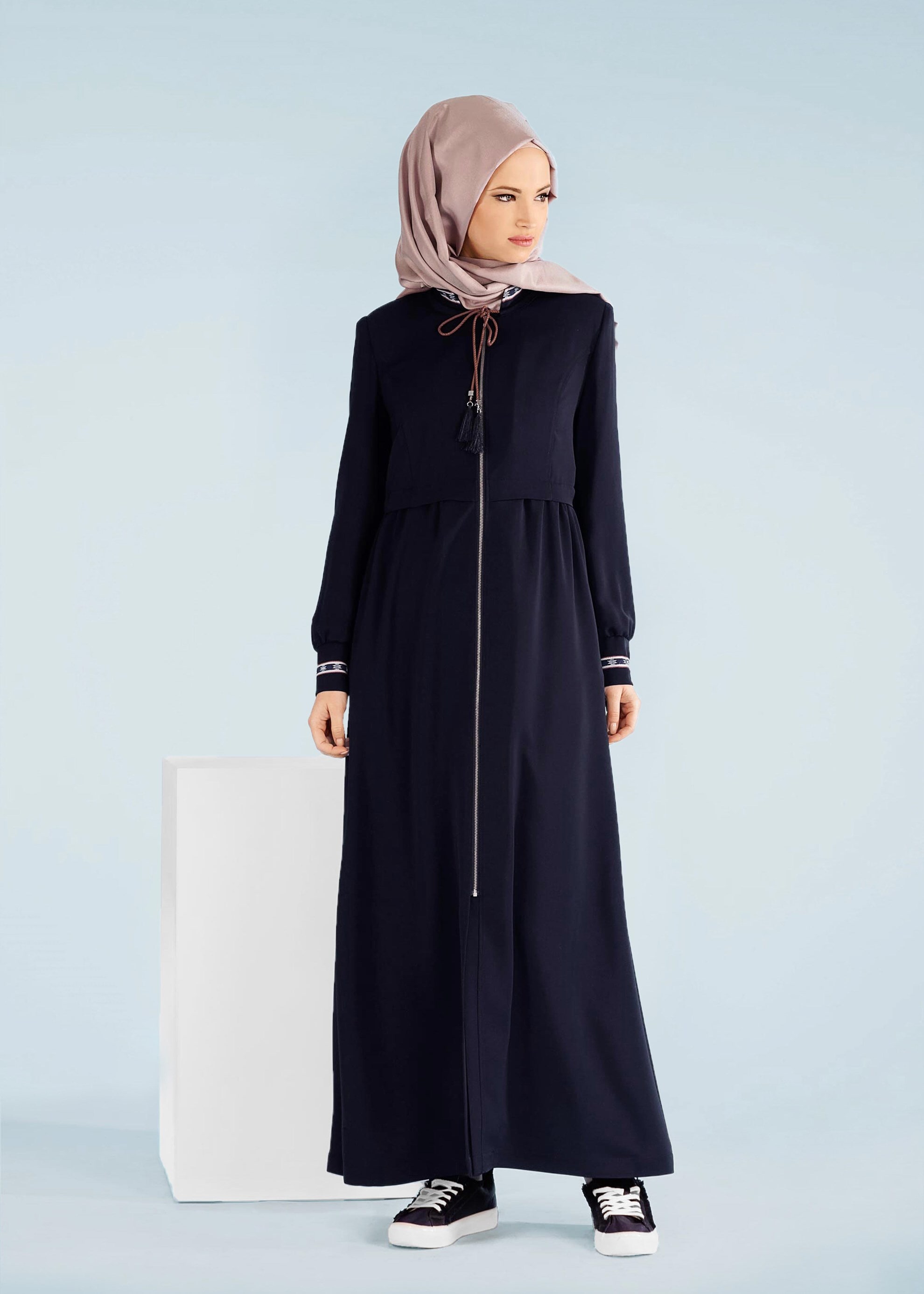 Tesettür giyim LACİVERT 1001 KİWON PARDESÜ 38/44 TEK40