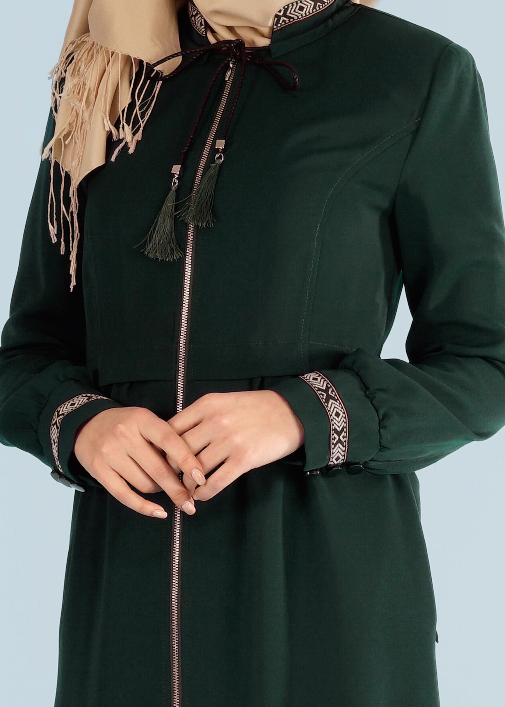 Tesettür giyim YEŞİL 1001 KİWON PARDESÜ 38/44 TEK40