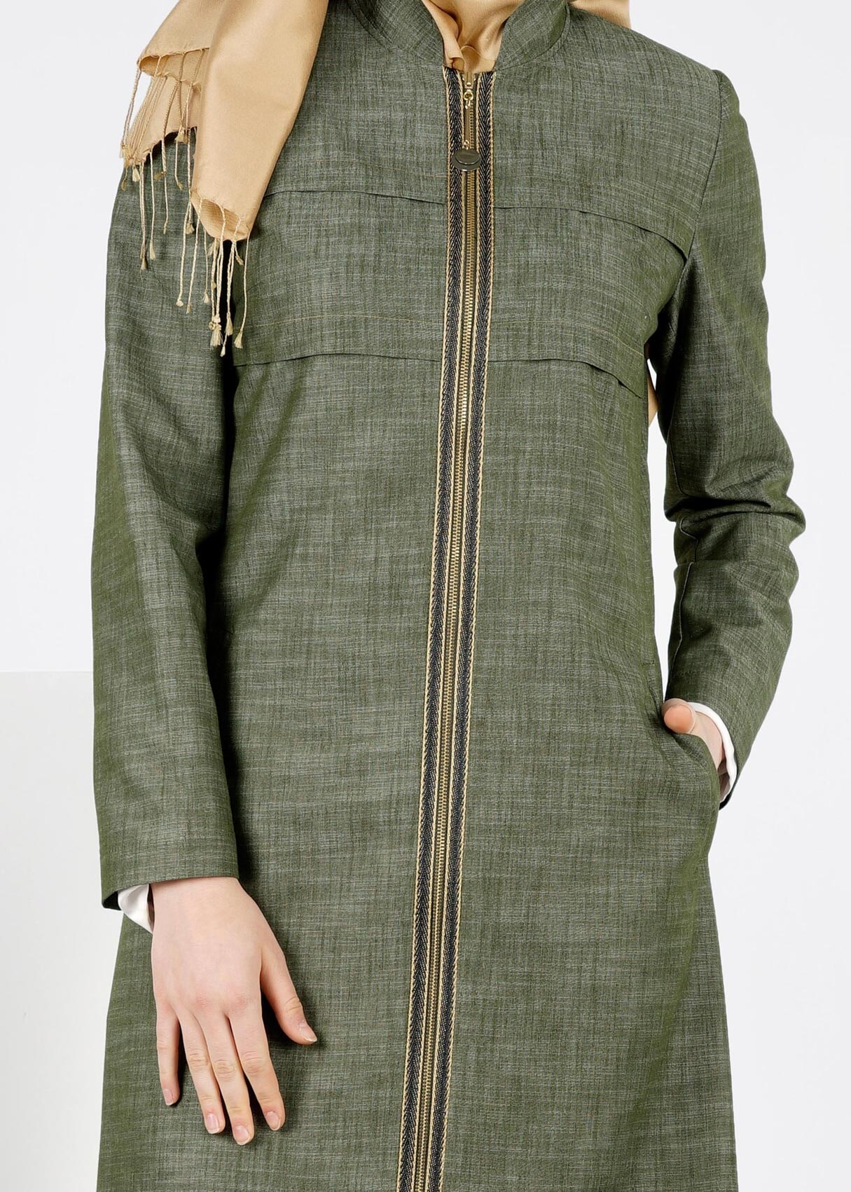 Tesettür giyim HAKİ 1003 17631 PARDESÜ 40/48 TEK38