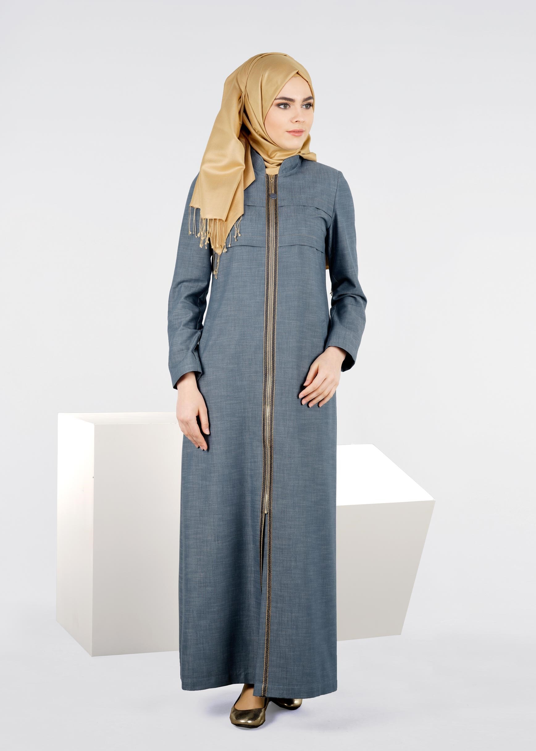 Tesettür giyim LACİVERT 1003 17631 PARDESÜ 40/48 TEK38