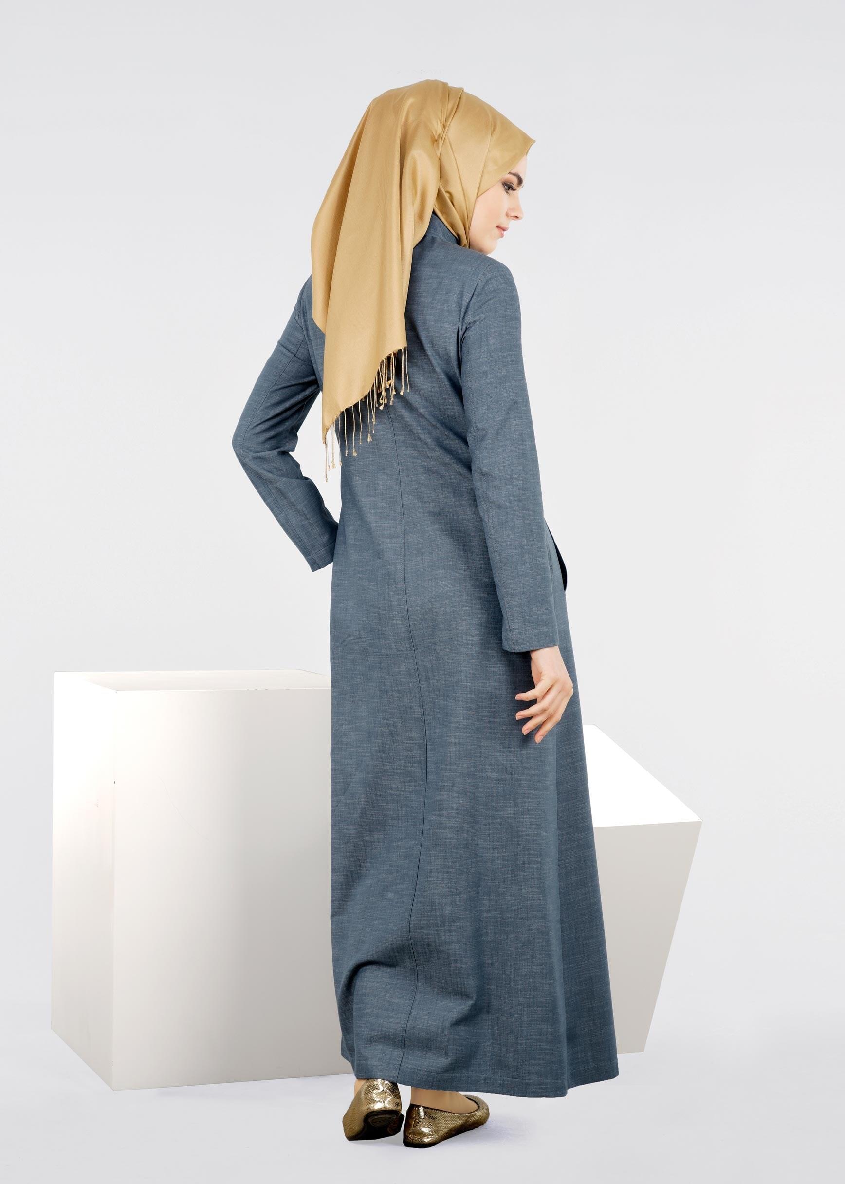 Tesettür giyim LACİVERT 1003 17631 PARDESÜ 40/48 TEK38