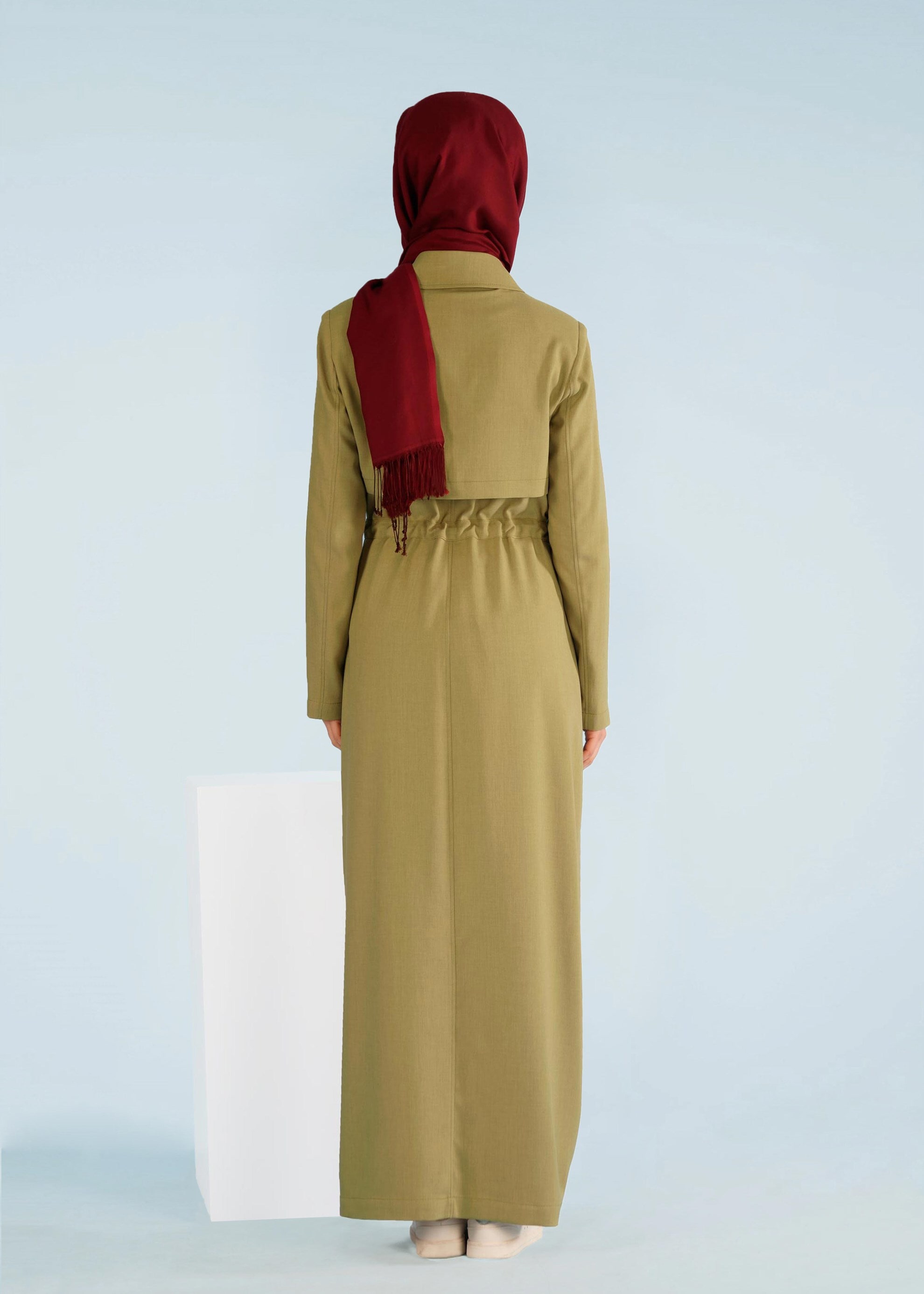 Tesettür giyim YEŞİL 1005 STİL 8563 PARDESÜ 38/46 TEK40