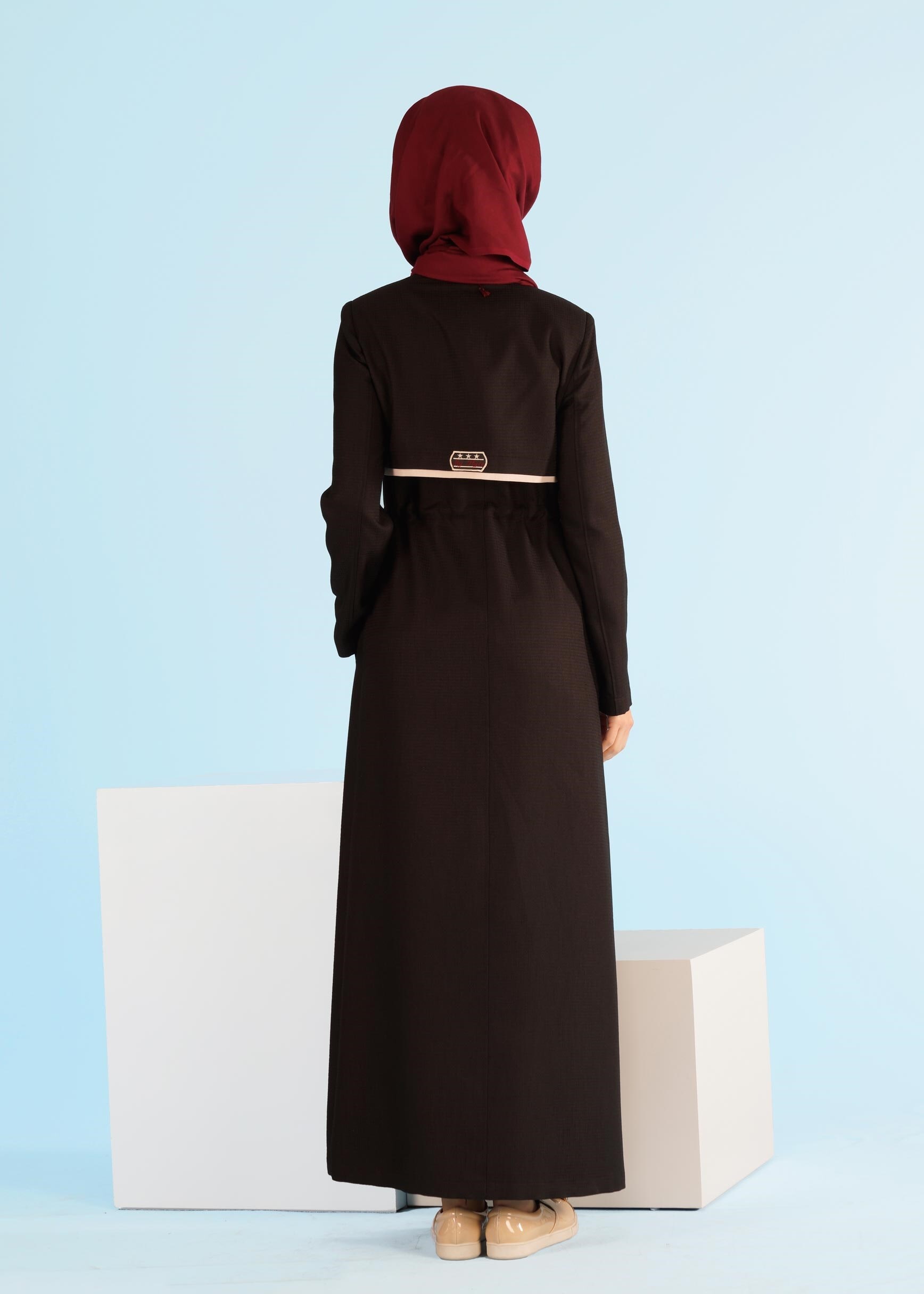 Tesettür giyim SİYAH 1006 TRİESTE PARDESÜ 40/48 TEK40-38