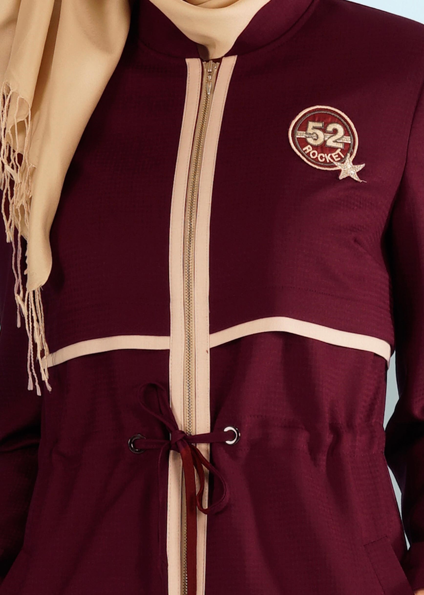 Tesettür giyim BORDO 1006 TRİESTE PARDESÜ 40/48 TEK40-38