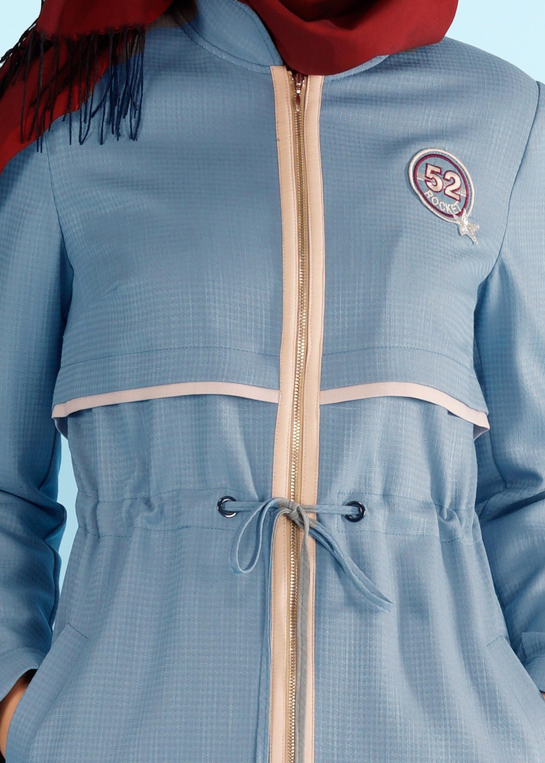 Tesettür giyim MAVİ 1006 TRİESTE PARDESÜ 40/48 TEK40-38