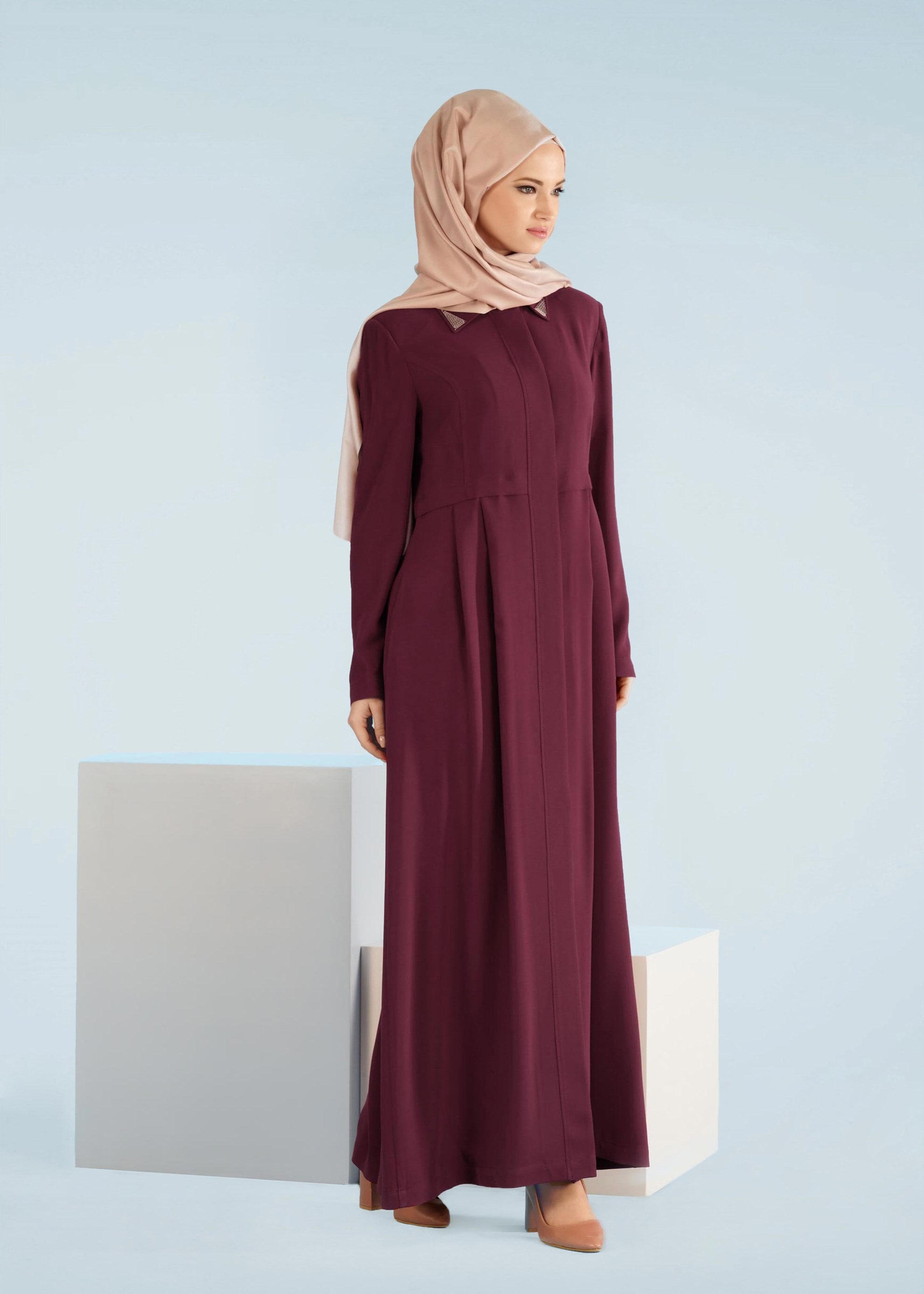 Tesettür giyim BORDO 1007 7515 PARDESÜ 38/44 TEK40