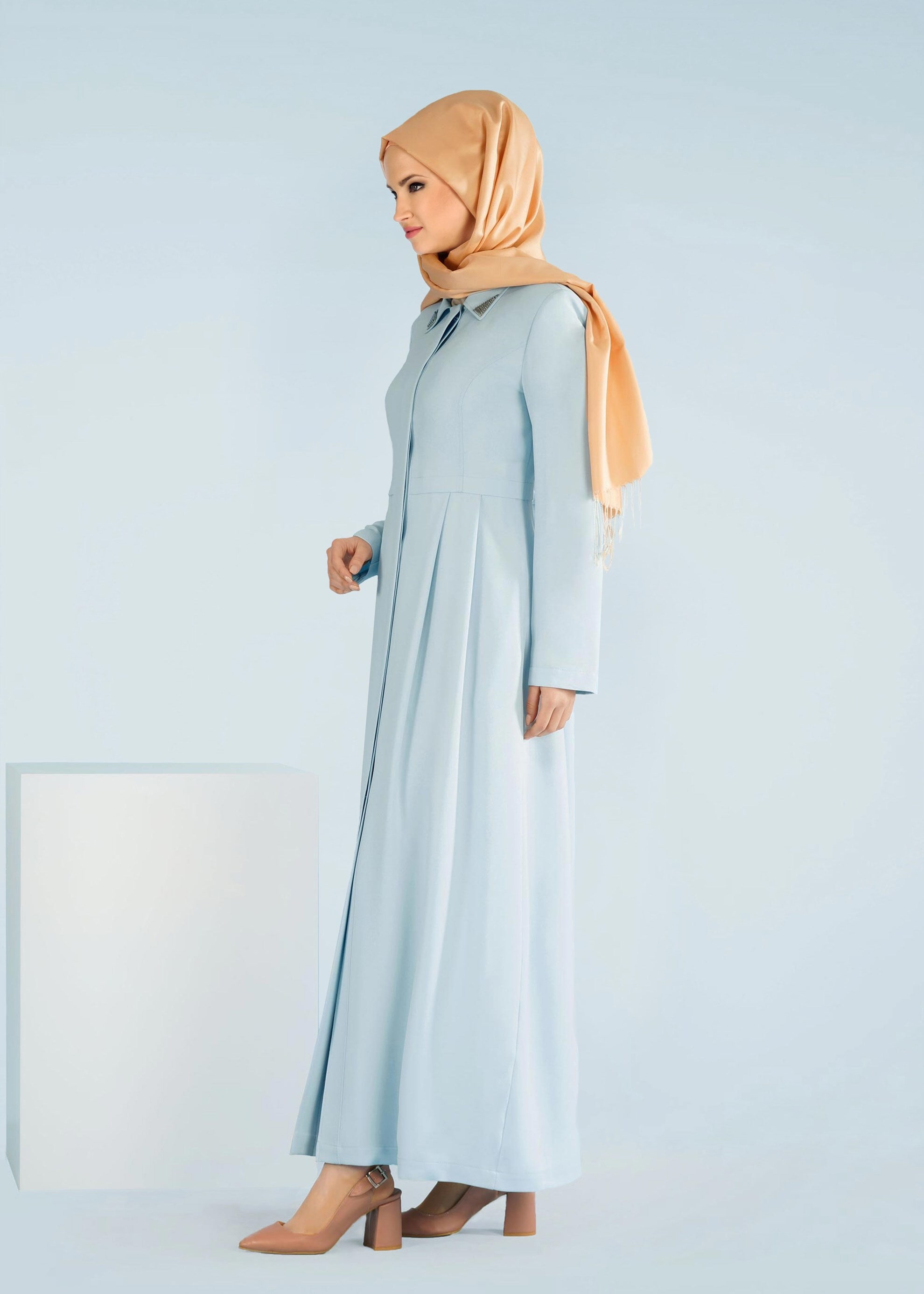 Tesettür giyim MAVİ 1007 7515 PARDESÜ 38/44 TEK40