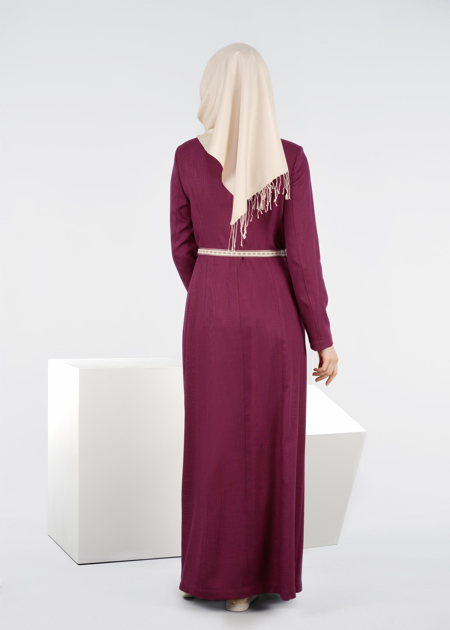 Tesettür giyim FUŞYA 1009 SHERRY PARDESÜ 38/46 TEK40