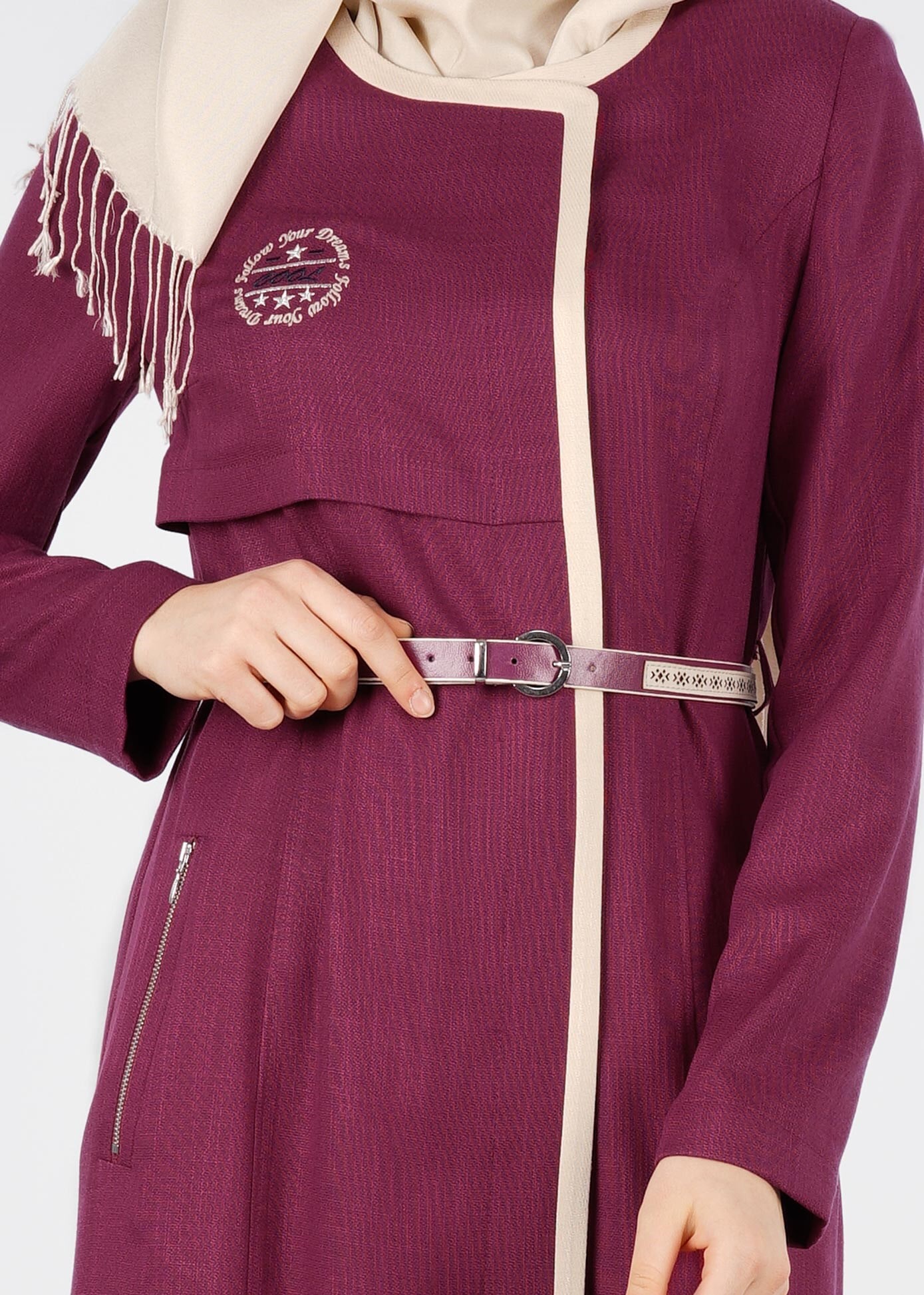 Tesettür giyim FUŞYA 1009 SHERRY PARDESÜ 38/46 TEK40