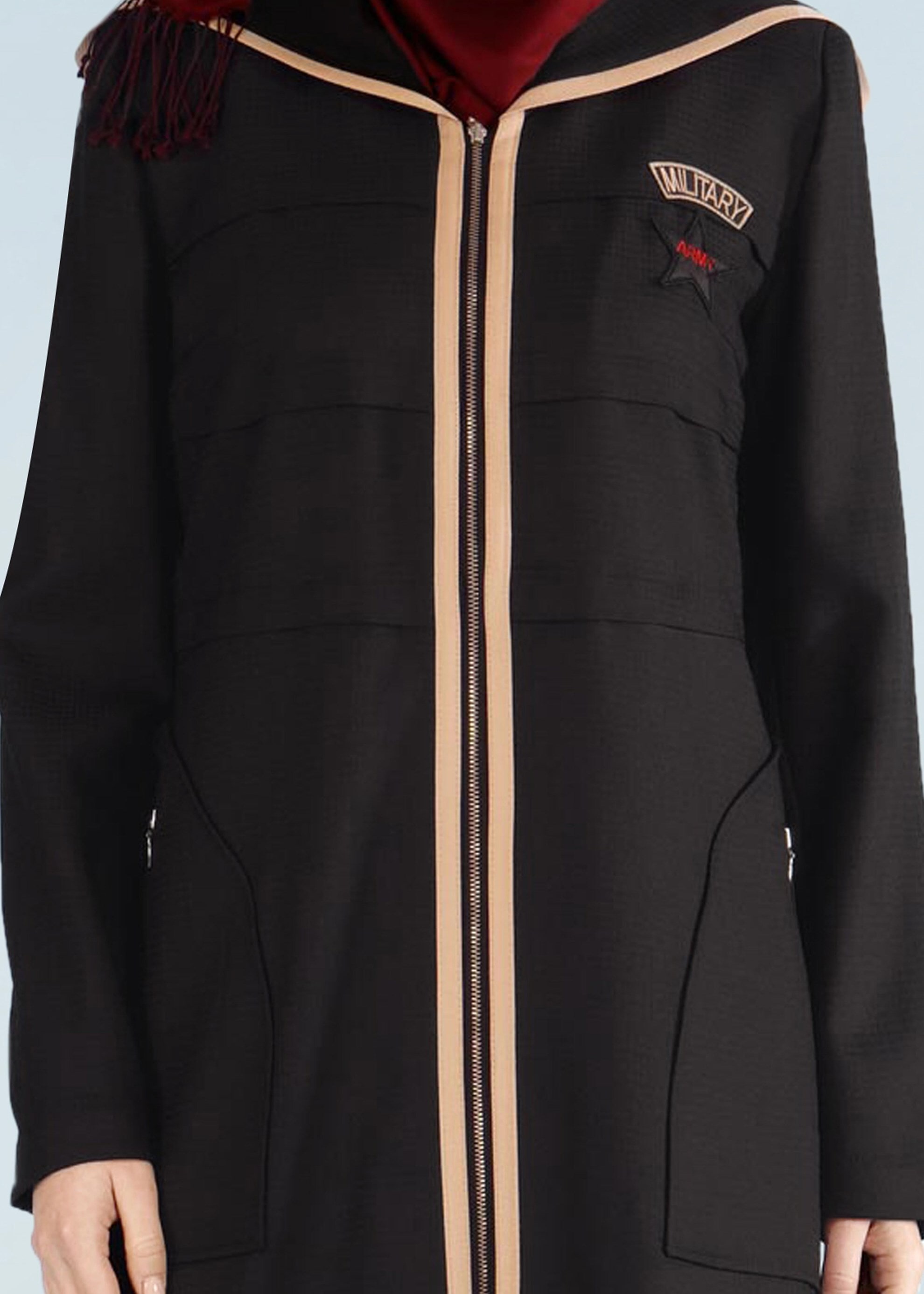 Tesettür giyim SİYAH 1010 TRİESTE PARDESÜ 38/46 TEK42