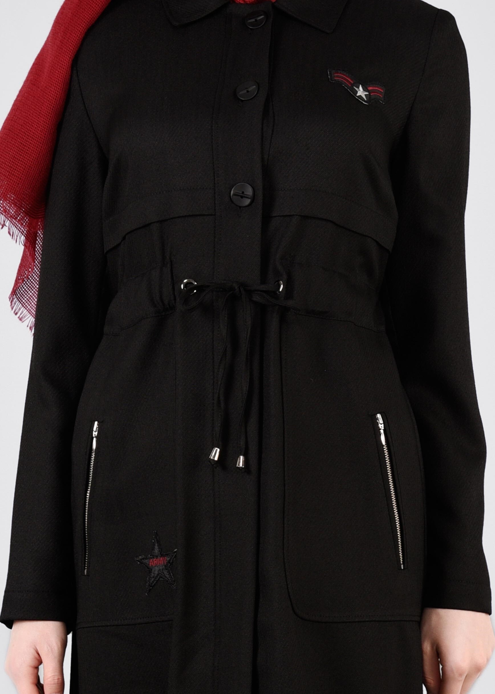 Tesettür giyim SİYAH 1011 TAYLOR PARDESÜ 38/46 TEK40