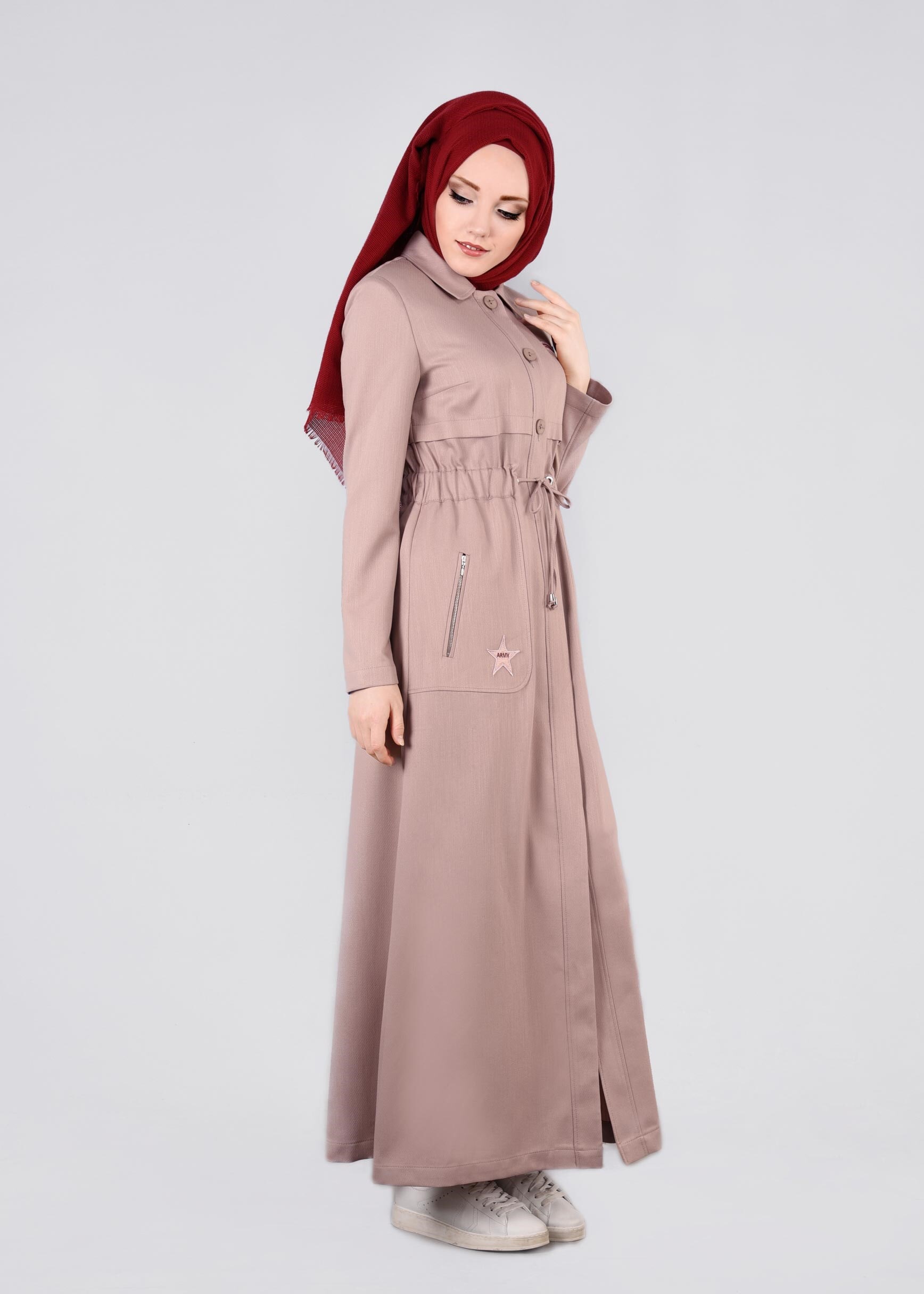 Tesettür giyim PUDRA 1011 TAYLOR PARDESÜ 38/46 TEK40