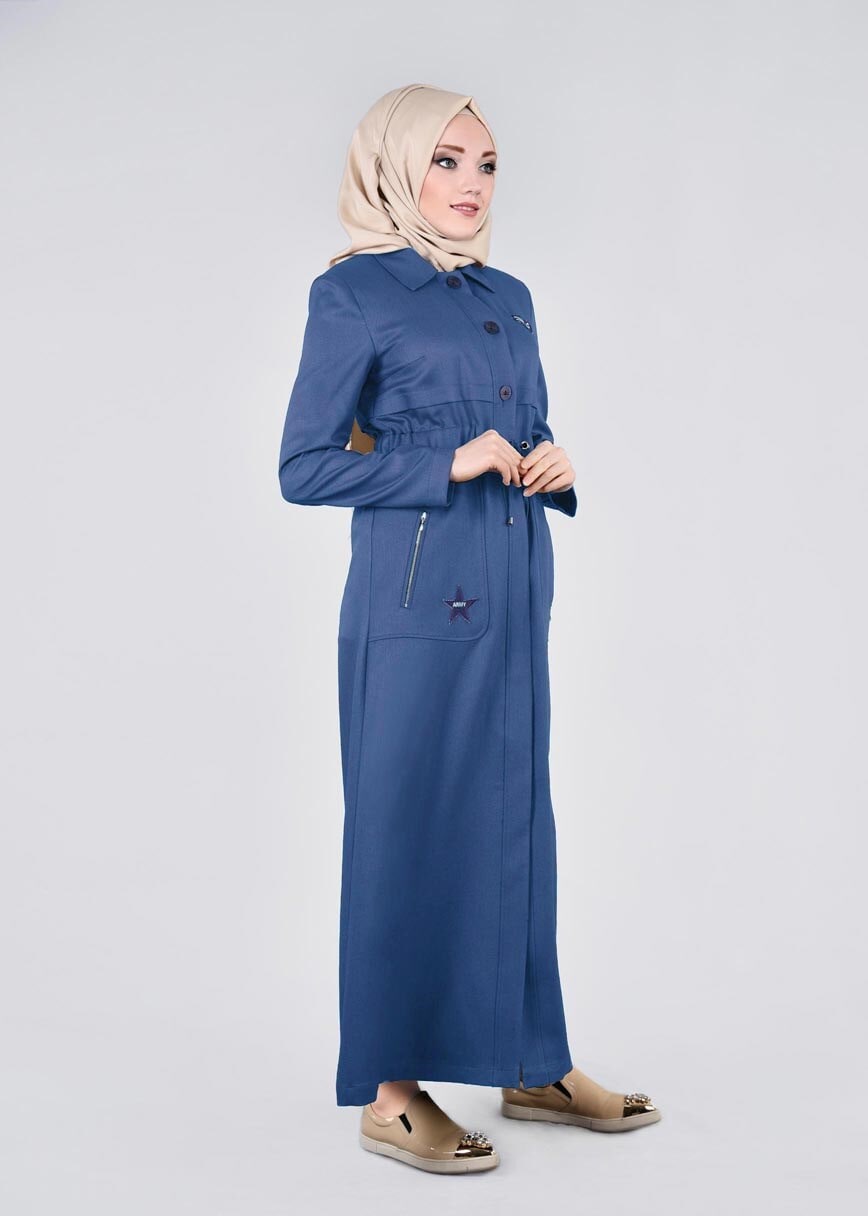 Tesettür giyim LACİVERT 1011 TAYLOR PARDESÜ 38/46 TEK40