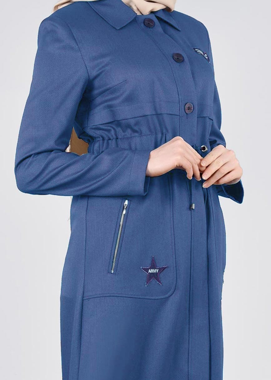 Tesettür giyim LACİVERT 1011 TAYLOR PARDESÜ 38/46 TEK40