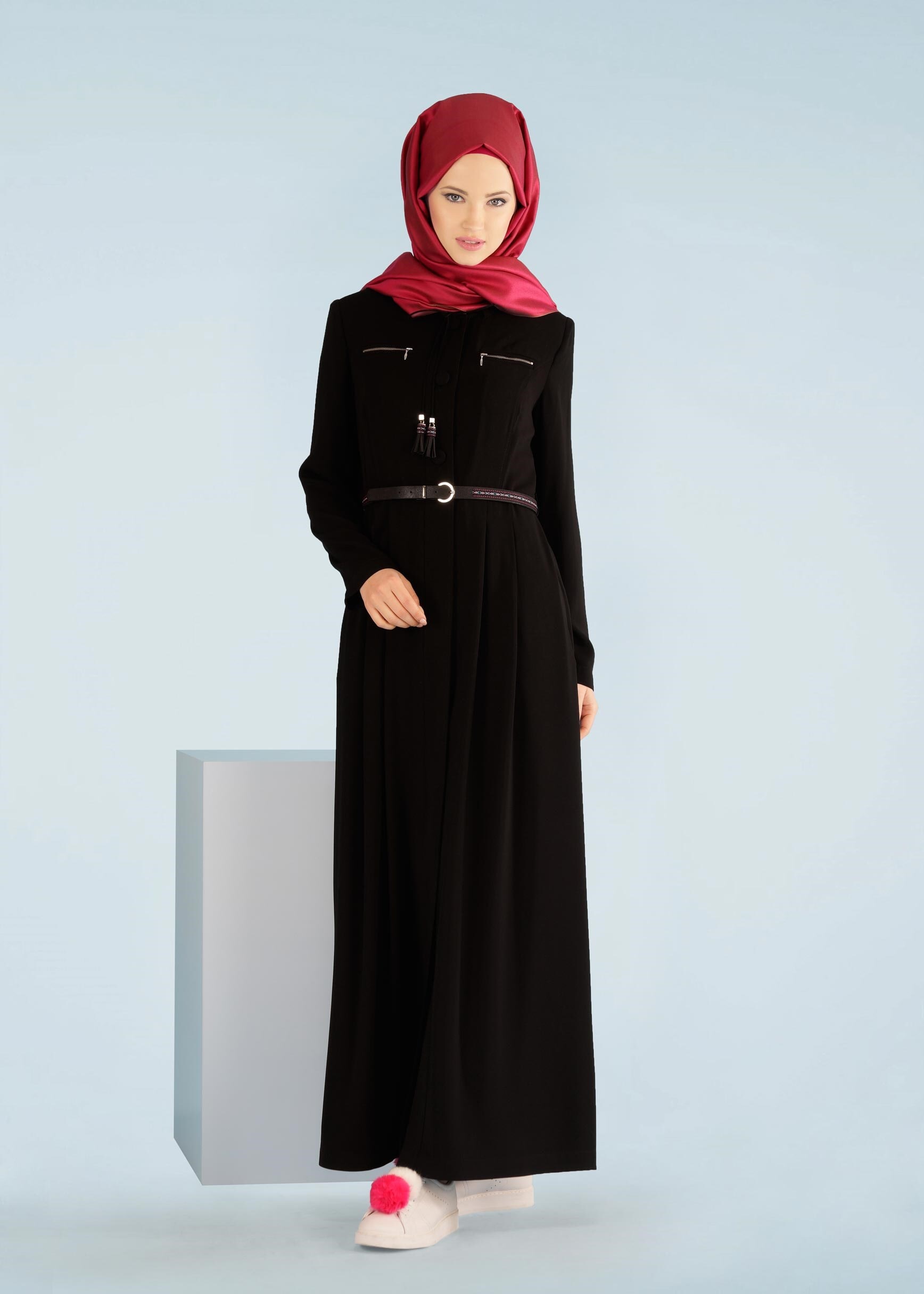 Tesettür giyim SİYAH 1012 VİRONA PARDESÜ 38/46 TEK42