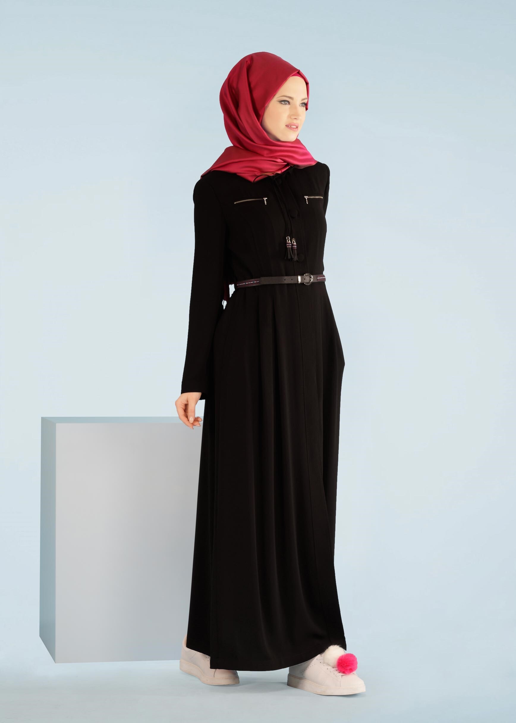 Tesettür giyim SİYAH 1012 VİRONA PARDESÜ 38/46 TEK42