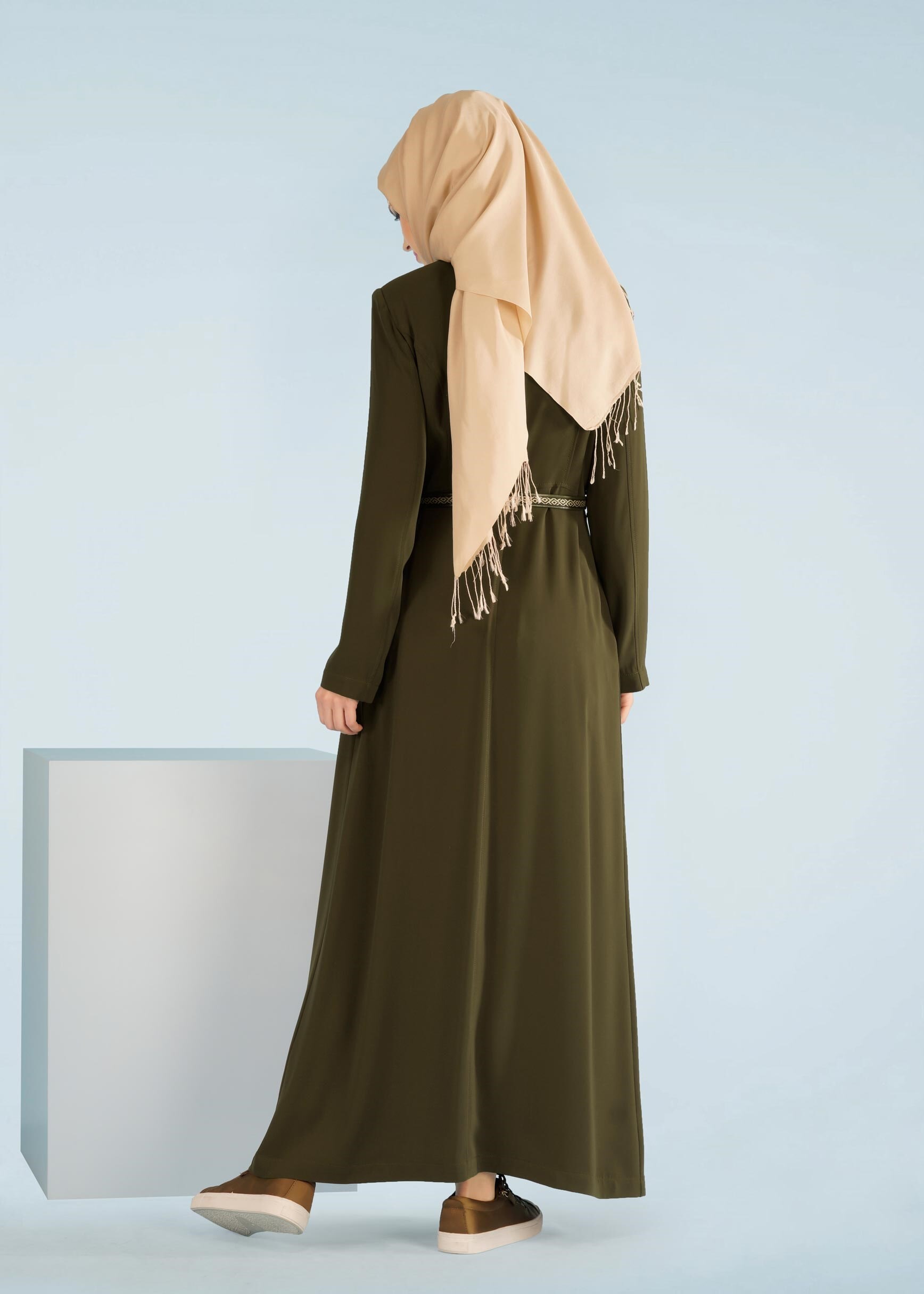 Tesettür giyim HAKİ 1012 VİRONA PARDESÜ 38/46 TEK42