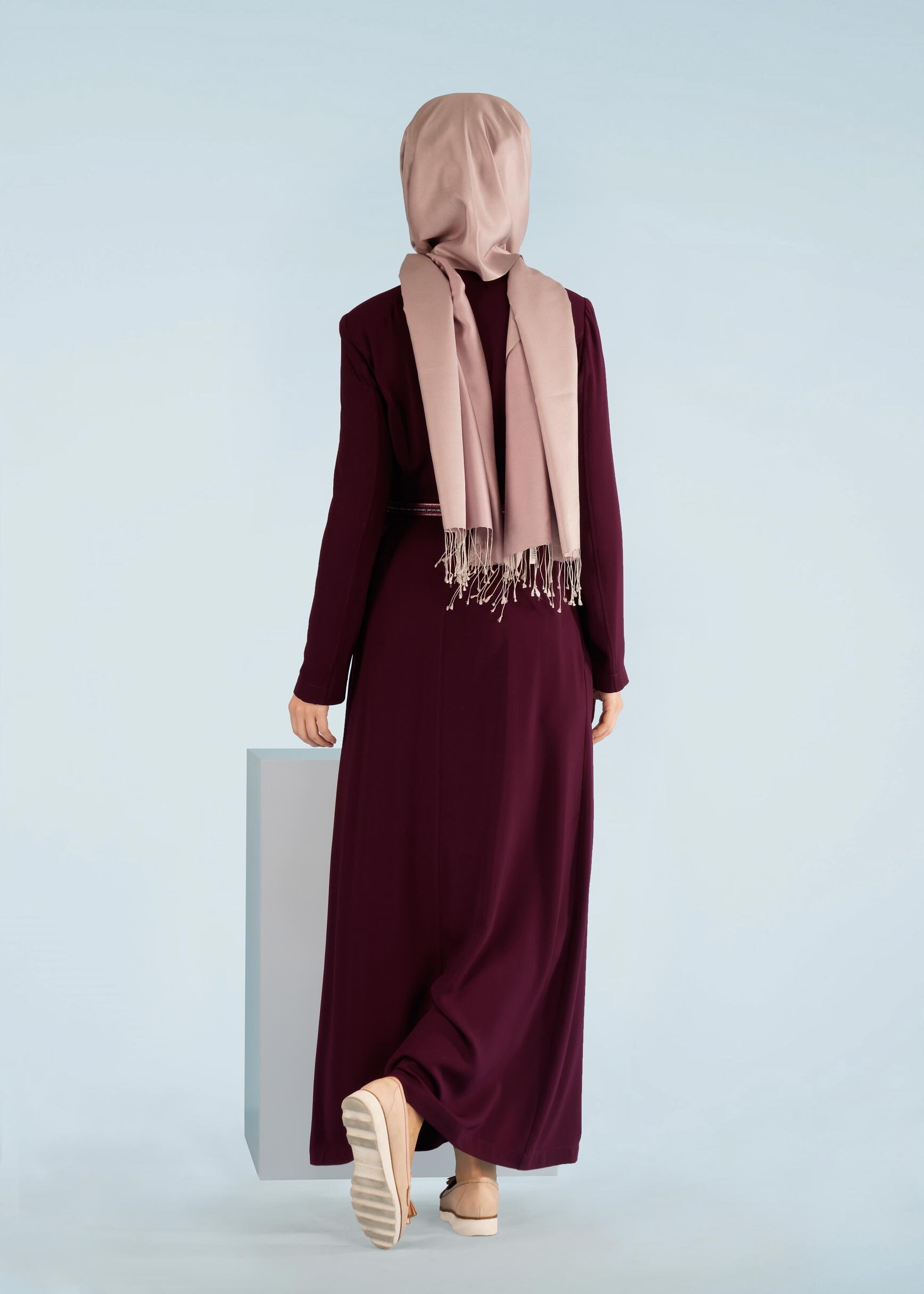 Tesettür giyim BORDO 1012 VİRONA PARDESÜ 38/46 TEK42