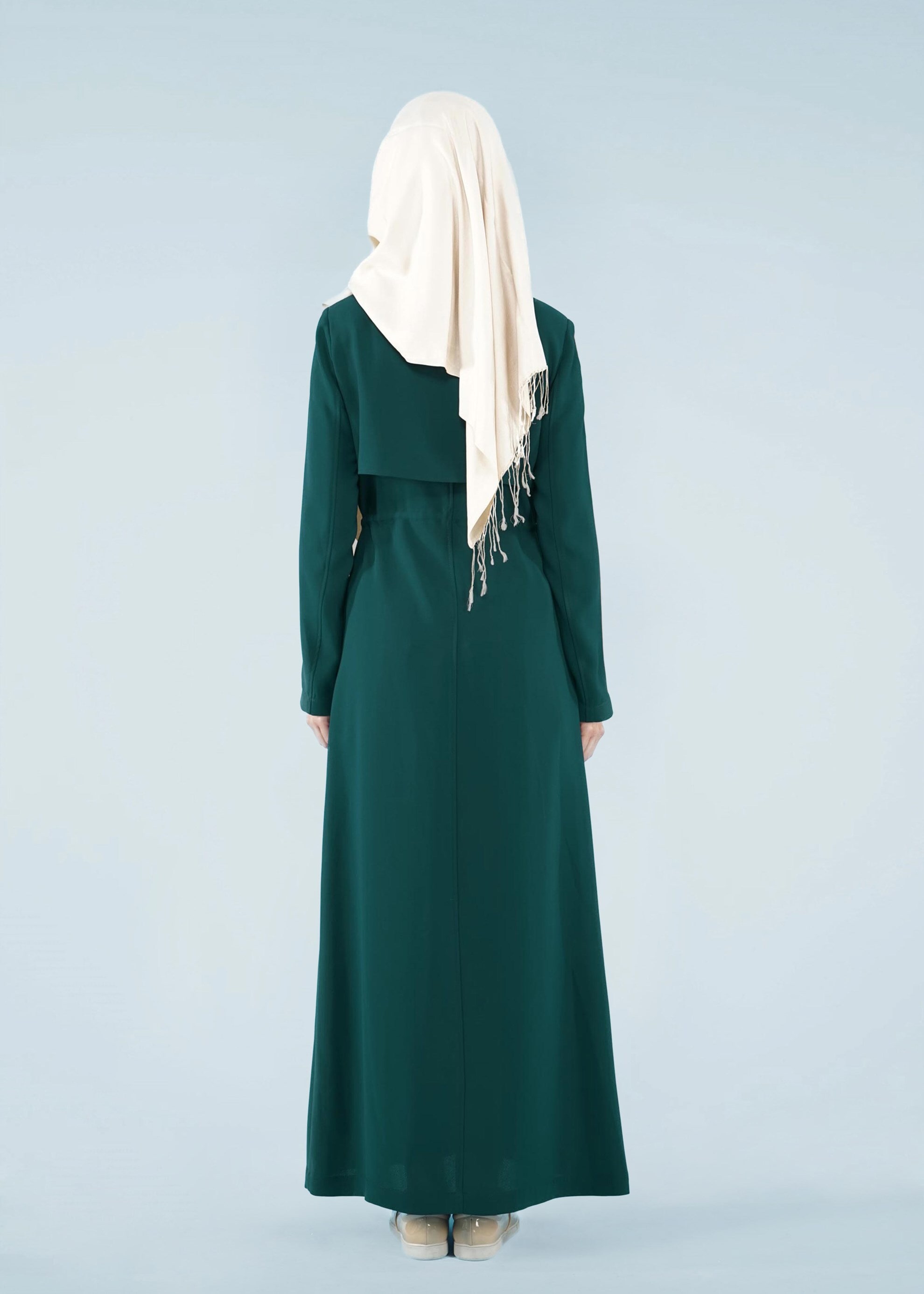 Tesettür giyim YEŞİL 1013 ELVAN 3731 PARDESÜ 38/46
