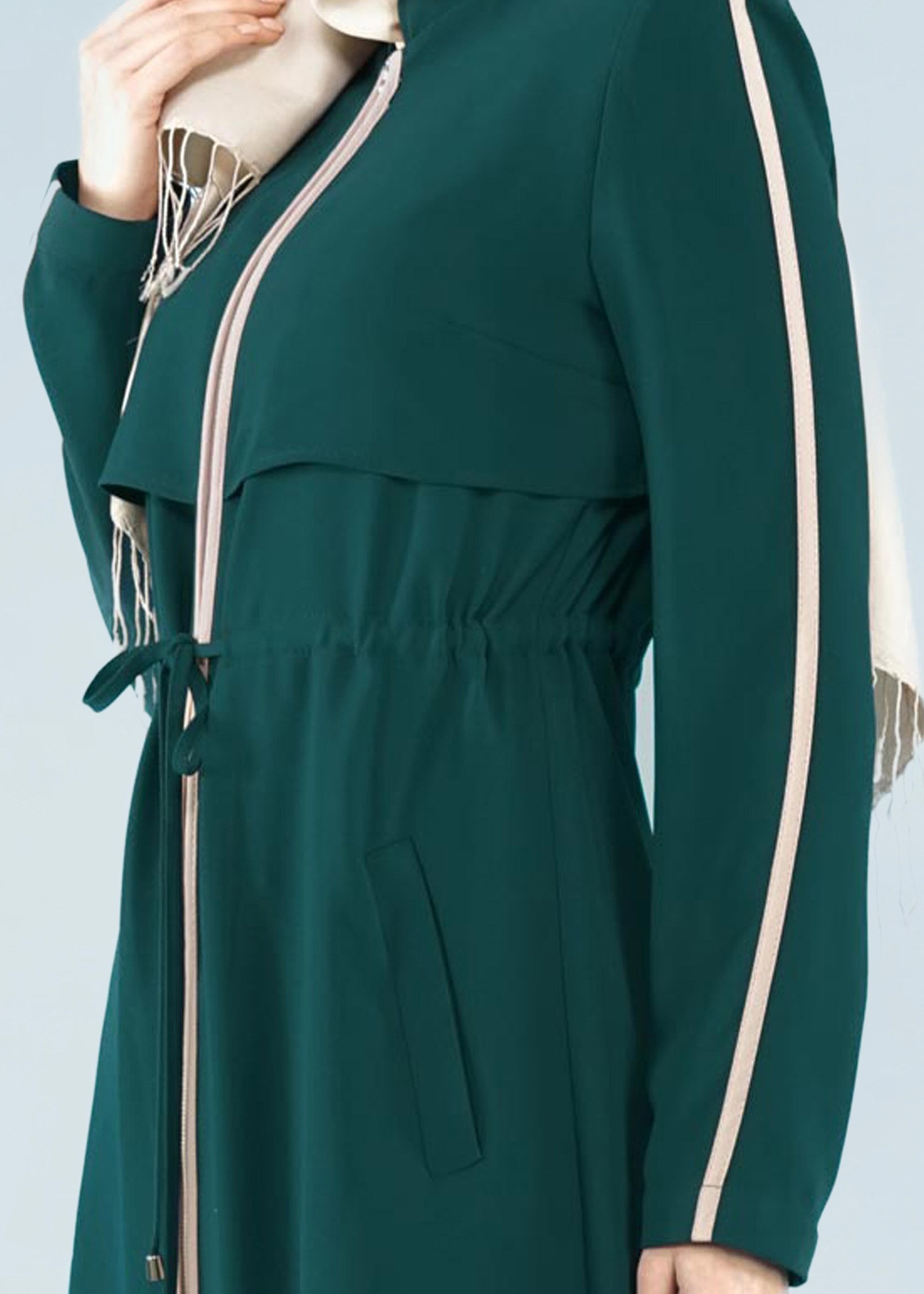 Tesettür giyim YEŞİL 1013 ELVAN 3731 PARDESÜ 38/46