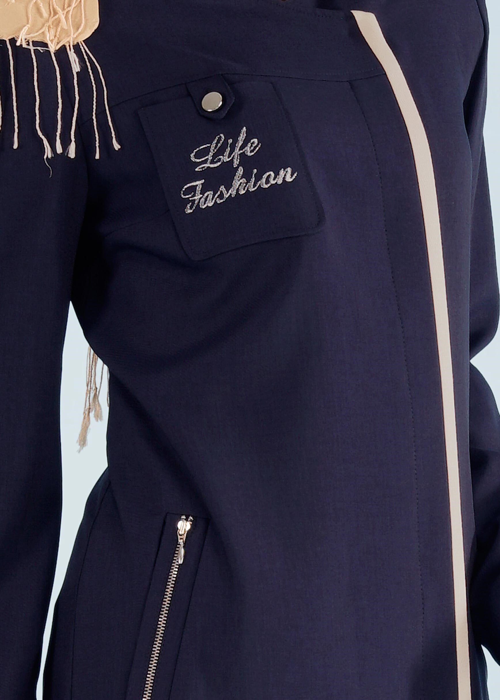 Tesettür giyim LACİVERT 1015 STİL 8563 TESETTÜR PARDESÜ 40/48 TEK38