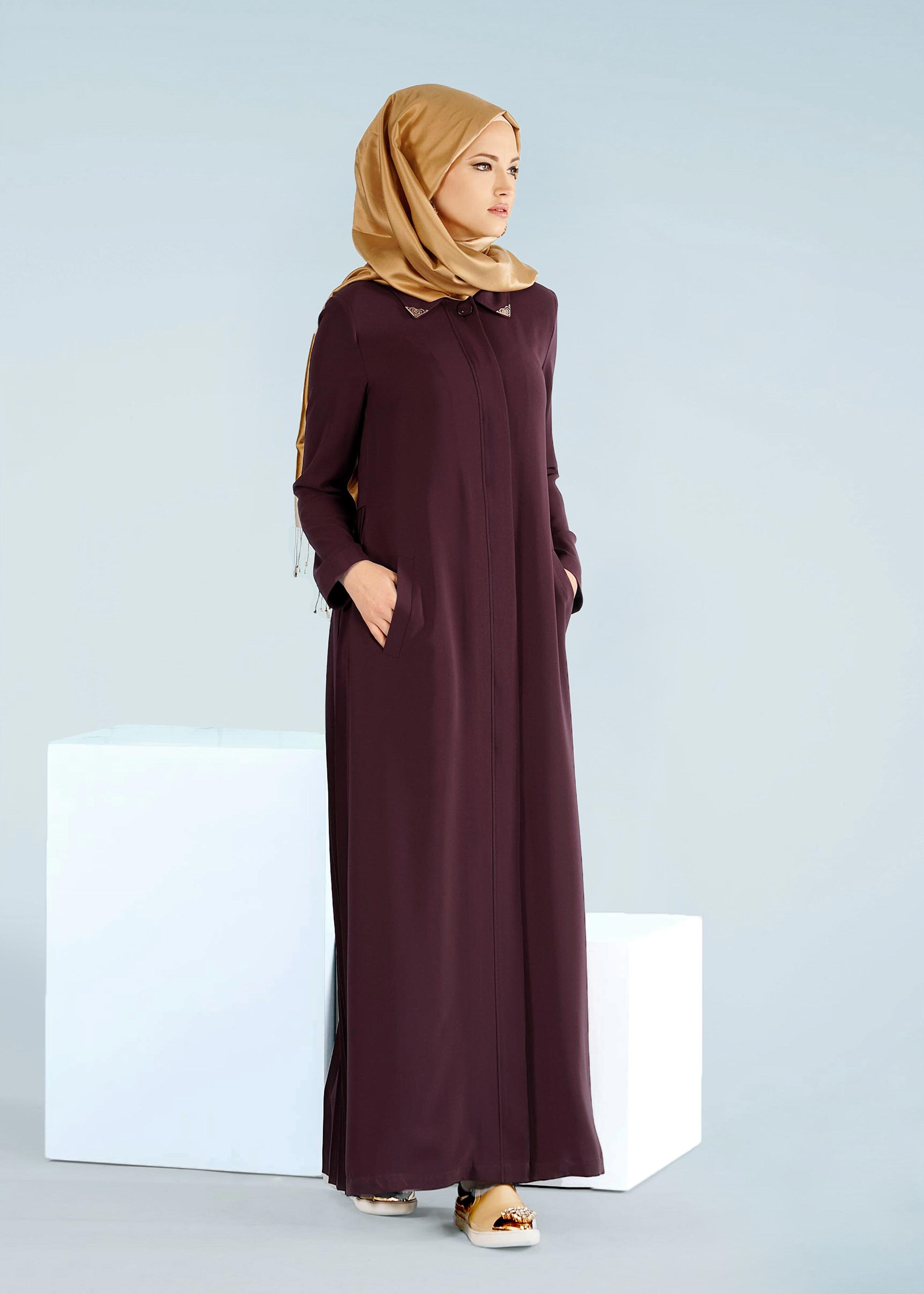 Tesettür giyim MÜRDÜM 1023 GİNO PARDESÜ 38/46 TEK40-42