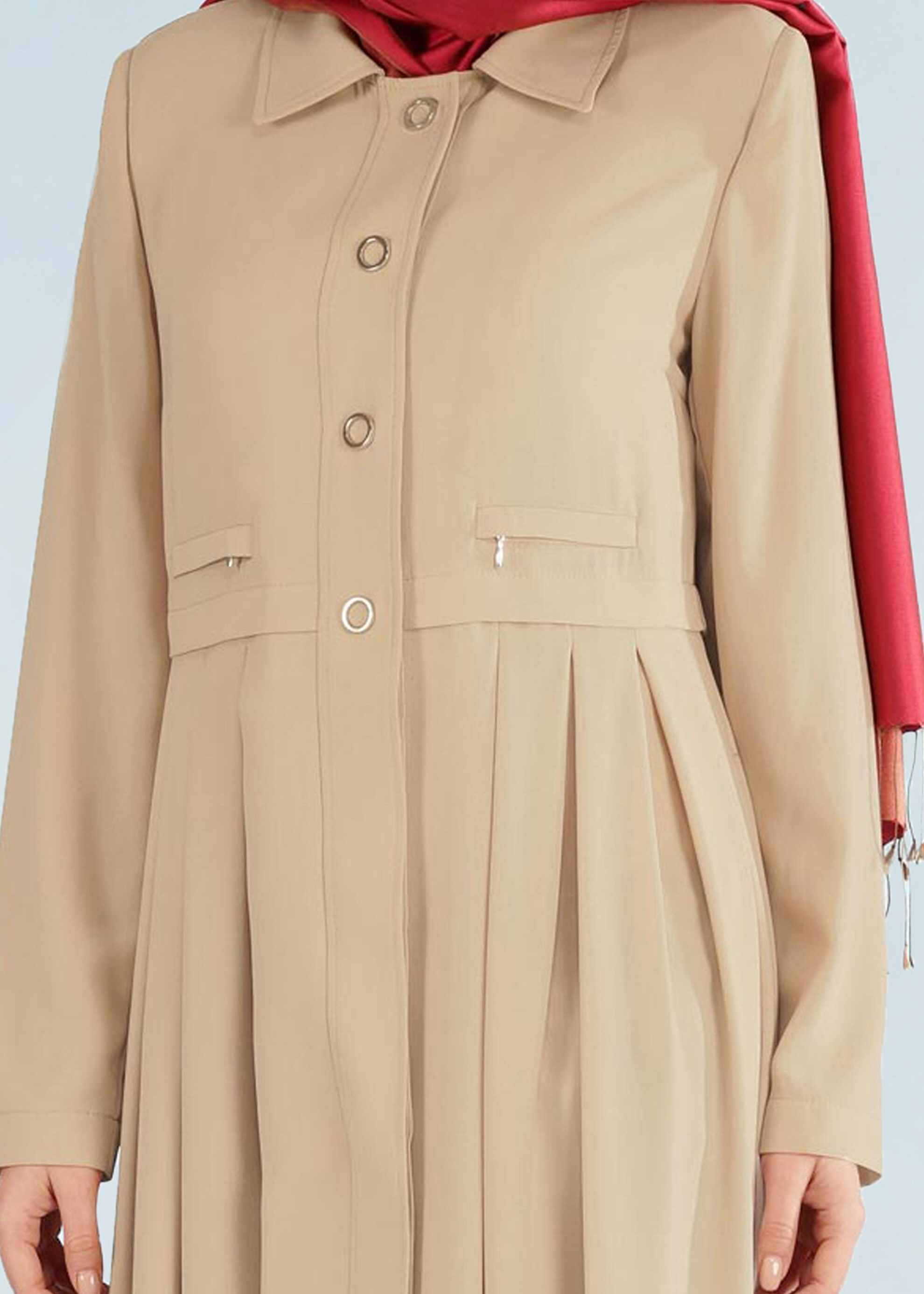 Tesettür giyim BEJ 1028 SUFLE PARDESÜ 38/44 TEK40