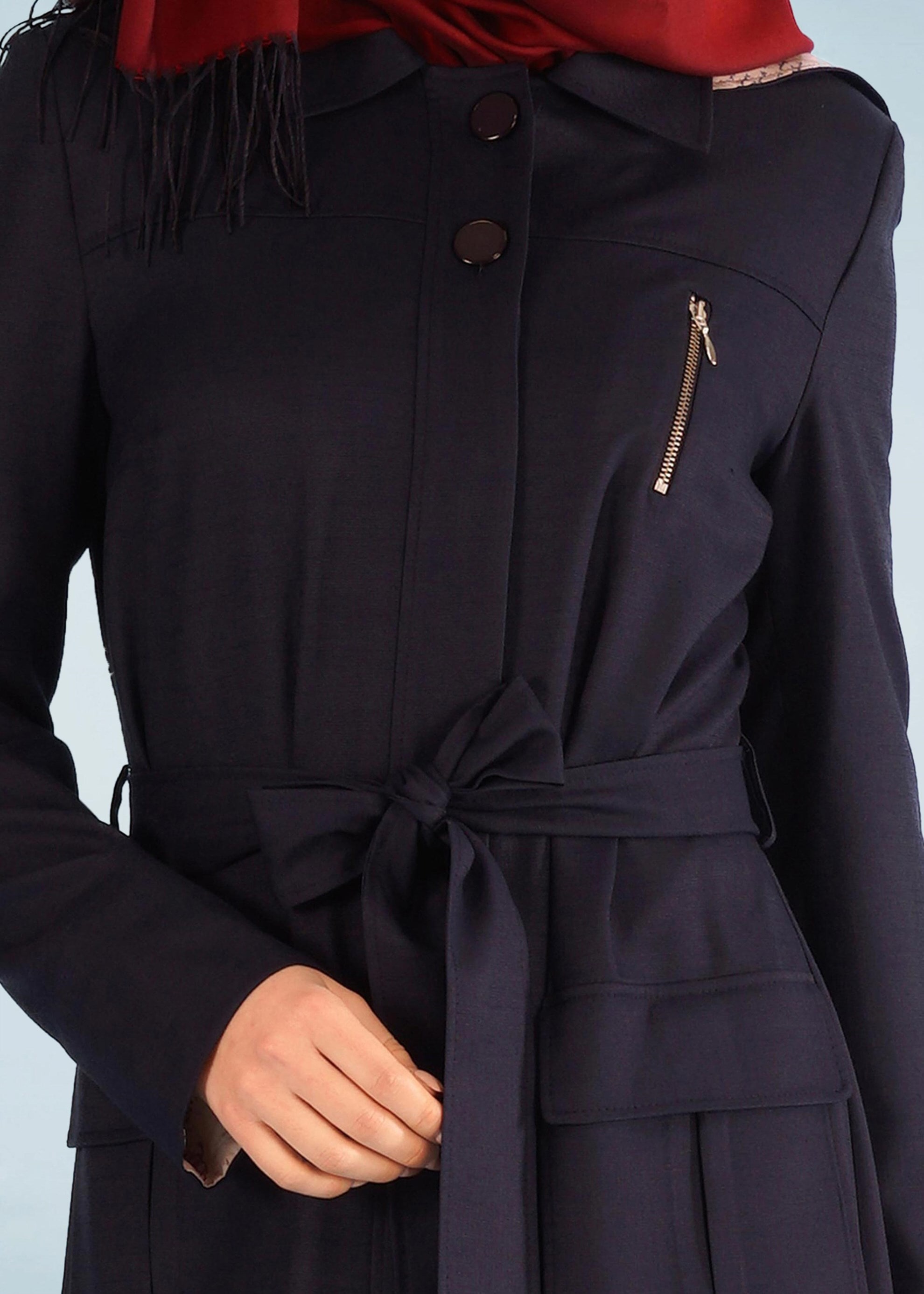 Tesettür giyim LACİVERT 1029 NEW SHİNE PARDESÜ 40/48 TEK38