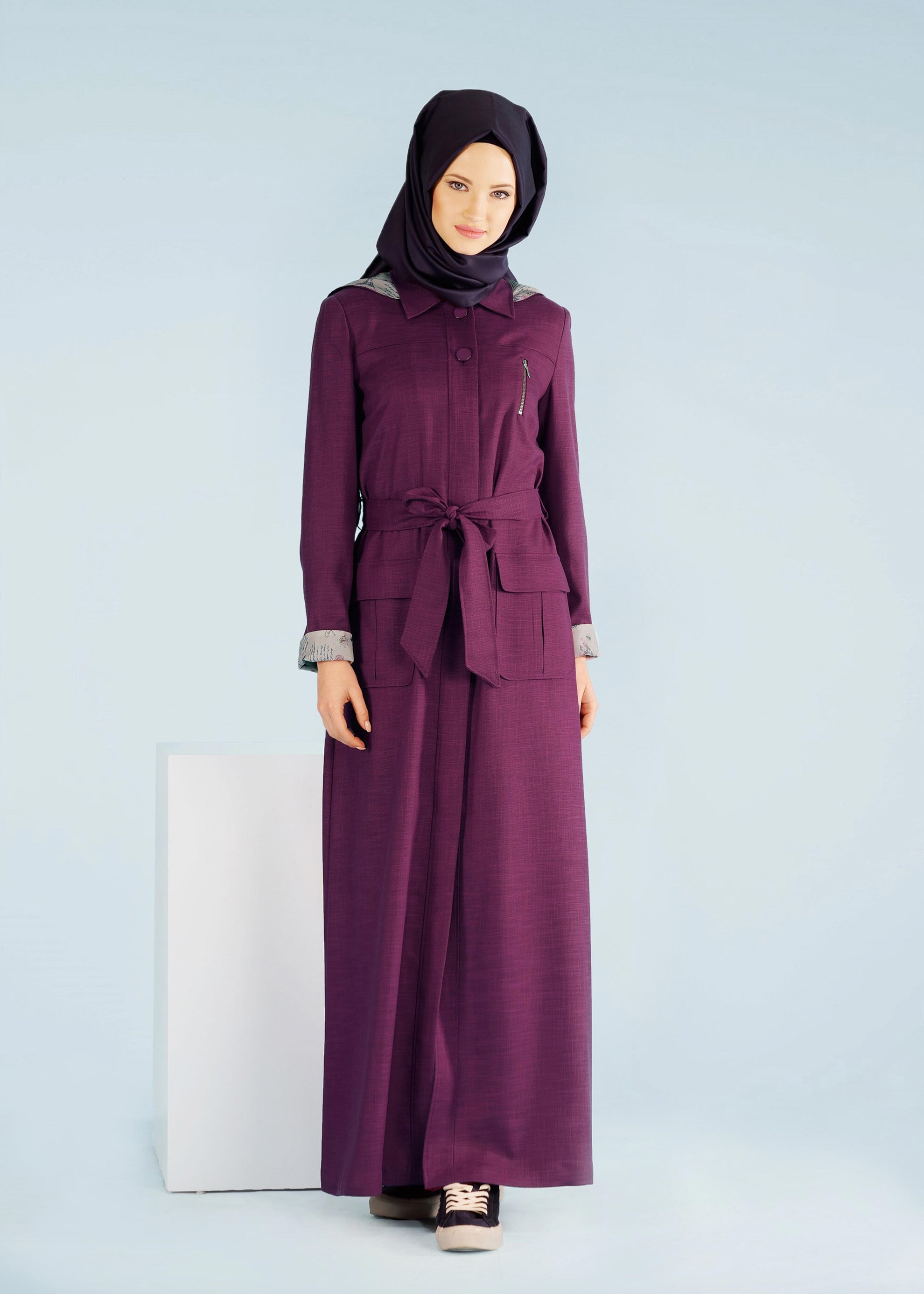 Tesettür giyim MOR 1029 NEW SHİNE PARDESÜ 40/48 TEK38