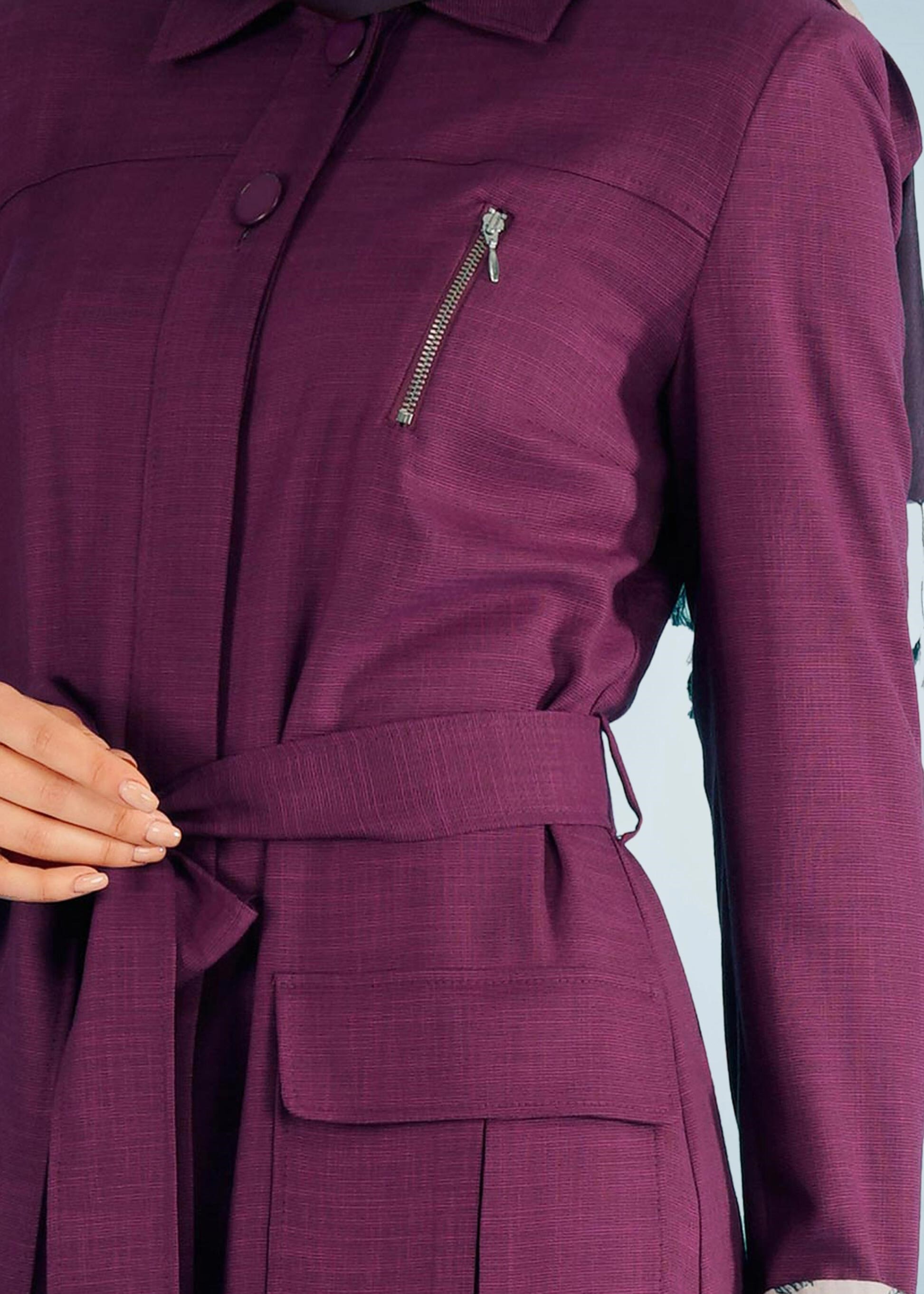 Tesettür giyim MOR 1029 NEW SHİNE PARDESÜ 40/48 TEK38