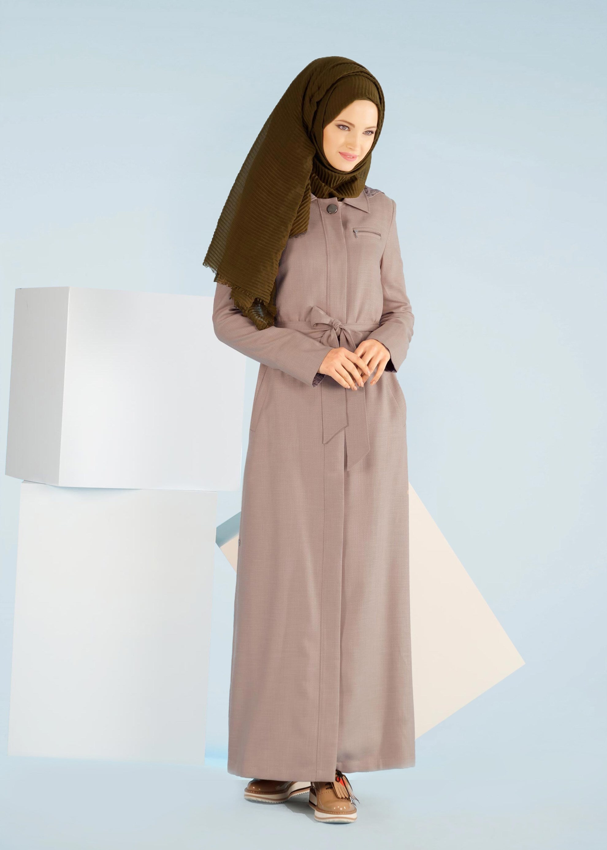 Tesettür giyim BEJ 1030 SHERRY PARDESÜ 40/48 TEK38